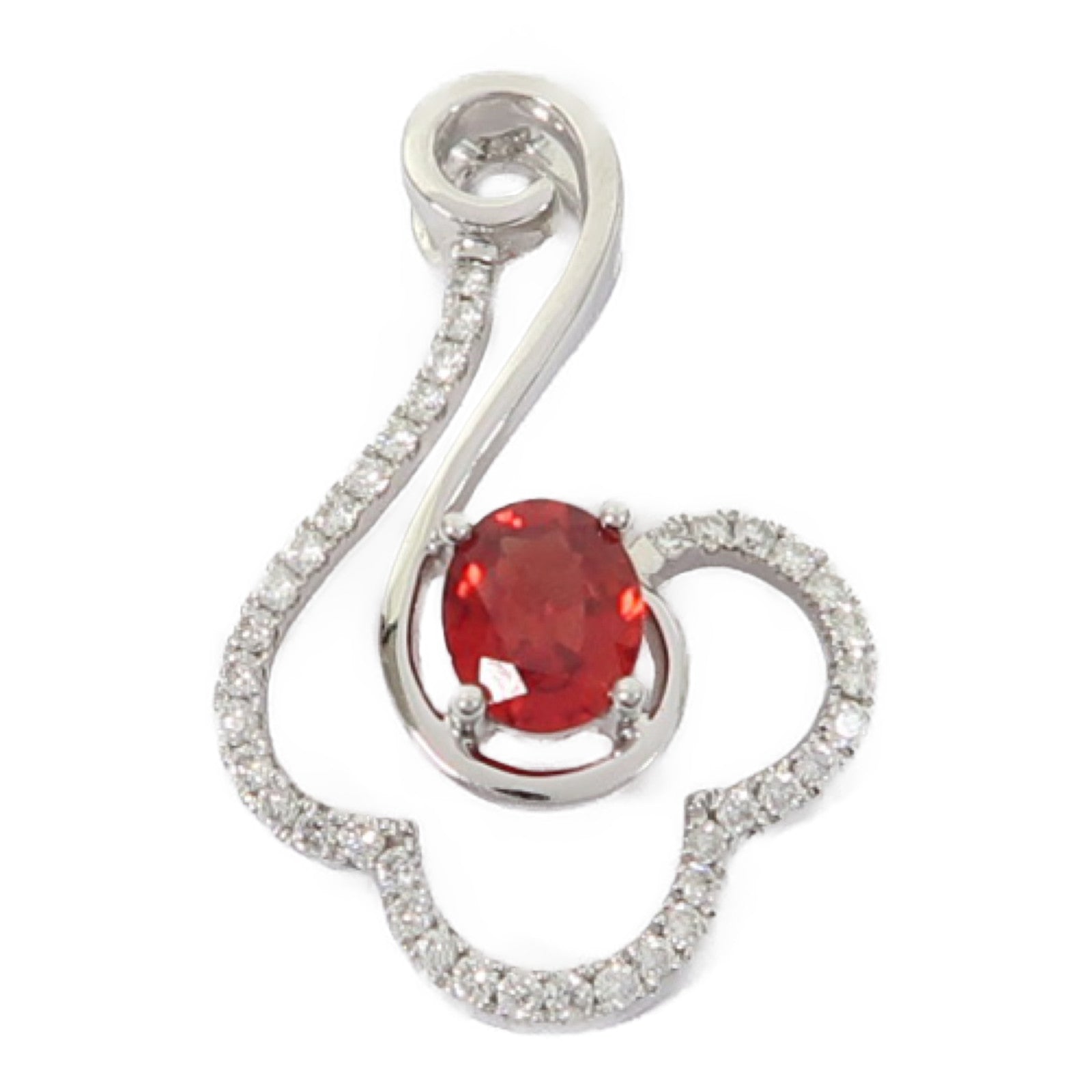 JEWELRY 18K白金Ruby 2.09g 0.522ct紅寶石/0.183ct鑽石吊墜