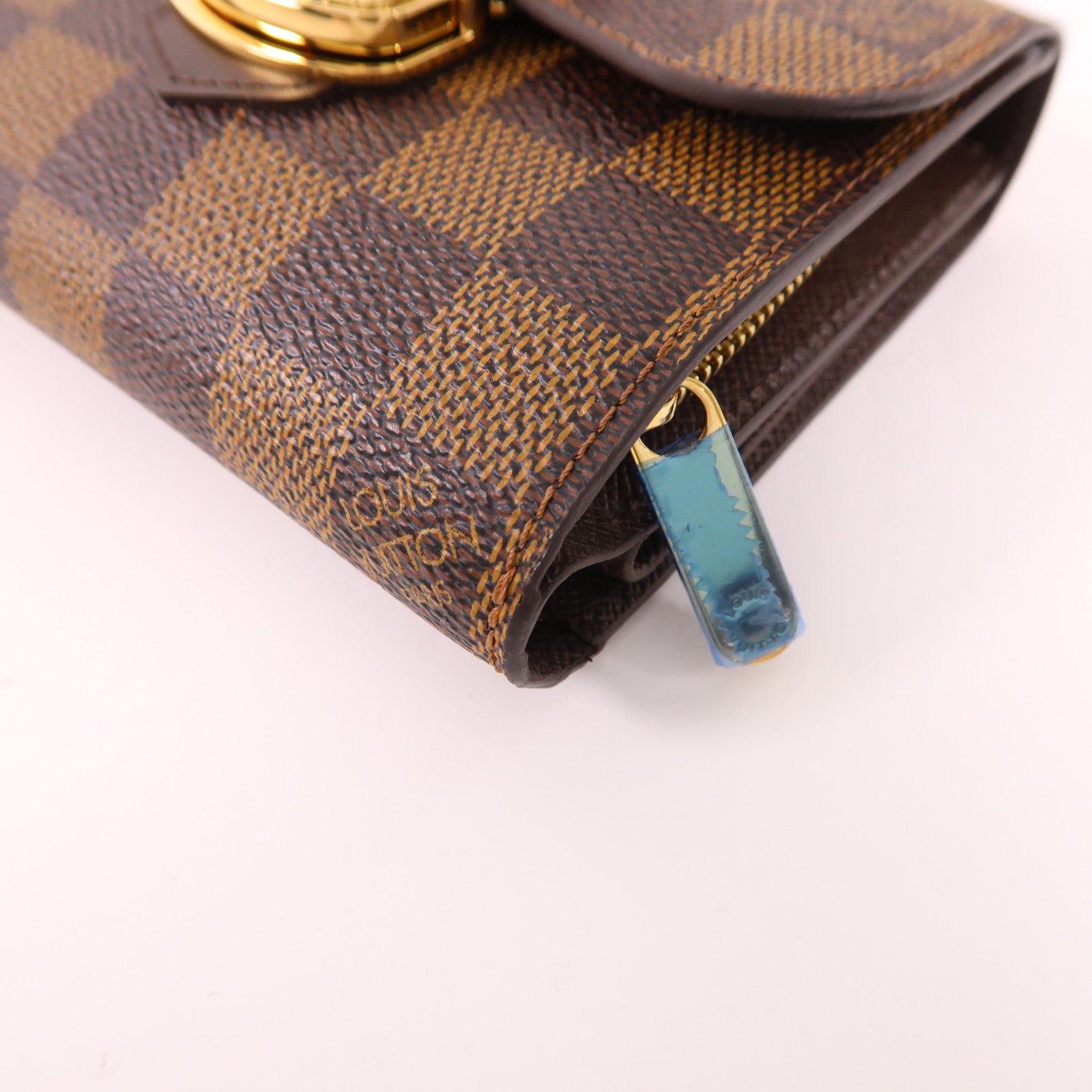 LOUIS VUITTON LV GHW Joey Wallet N60034 Damier Brown
