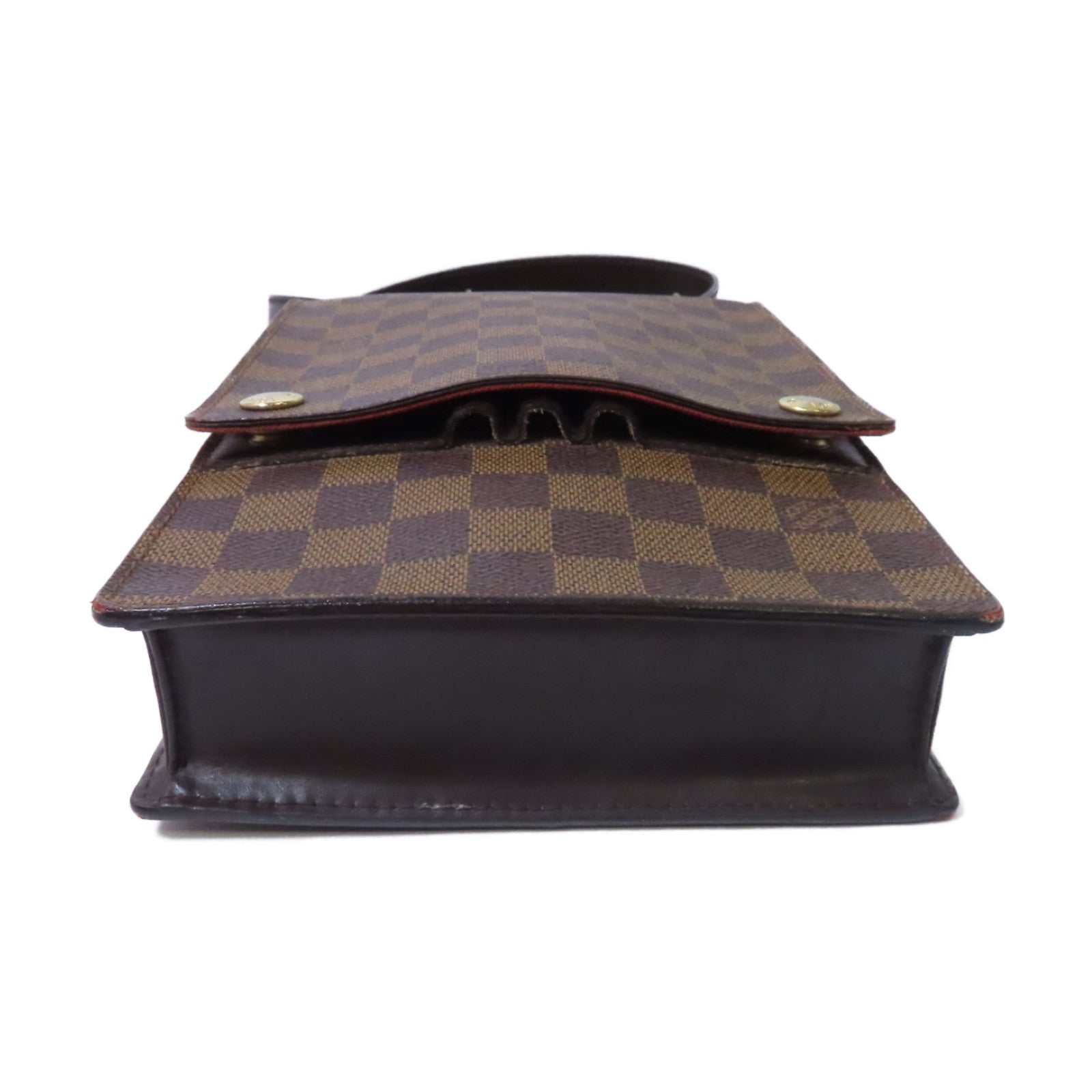 LOUIS VUITTON Damier Ebene Portobello金扣肩背袋啡色