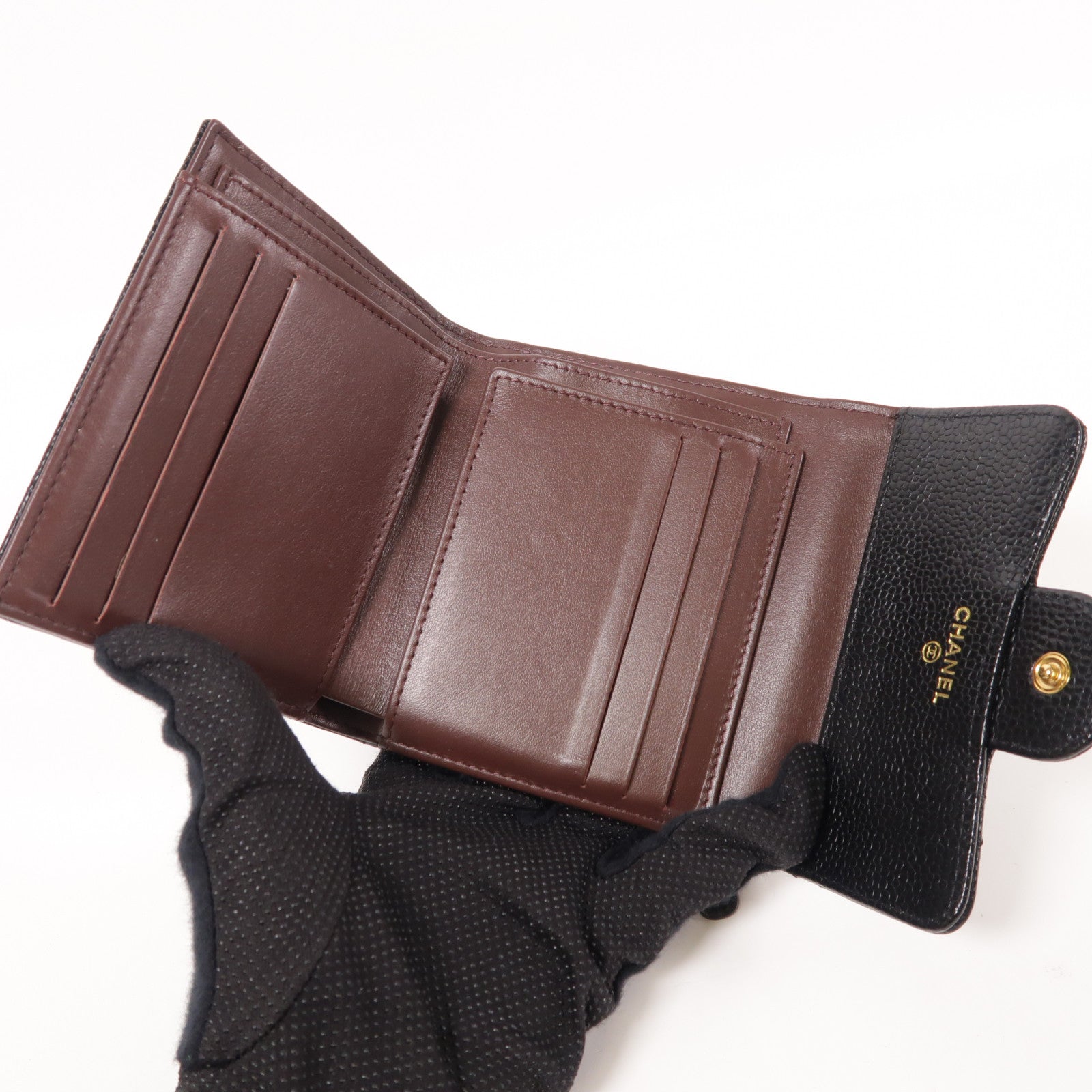 CHANEL 牛皮皮革Classic Small Flap Wallet金扣錢包