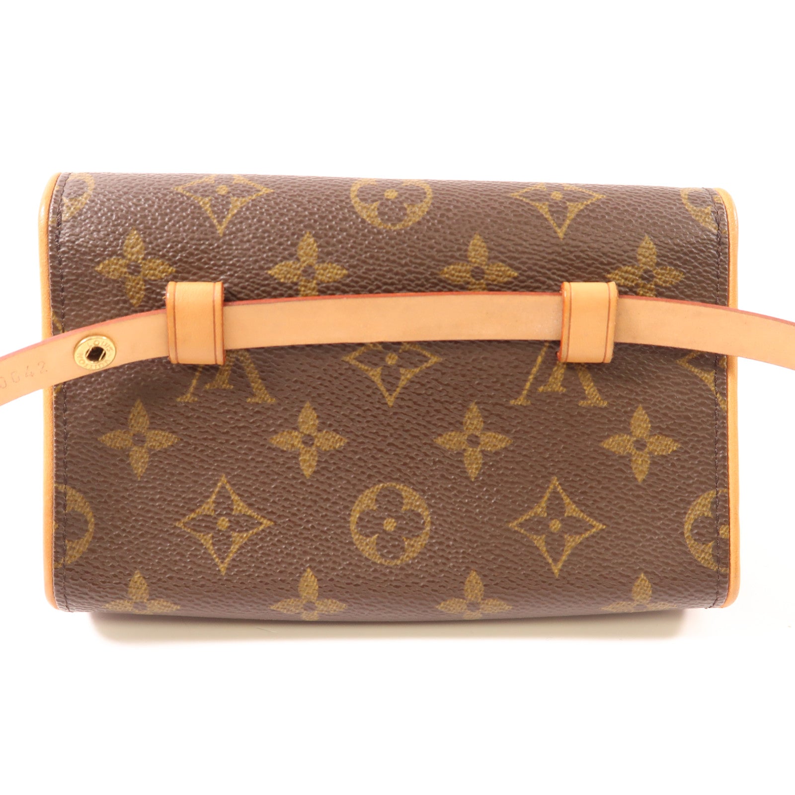 LOUIS VUITTON Monogram Pochette Florentine XS金扣腰包棕色