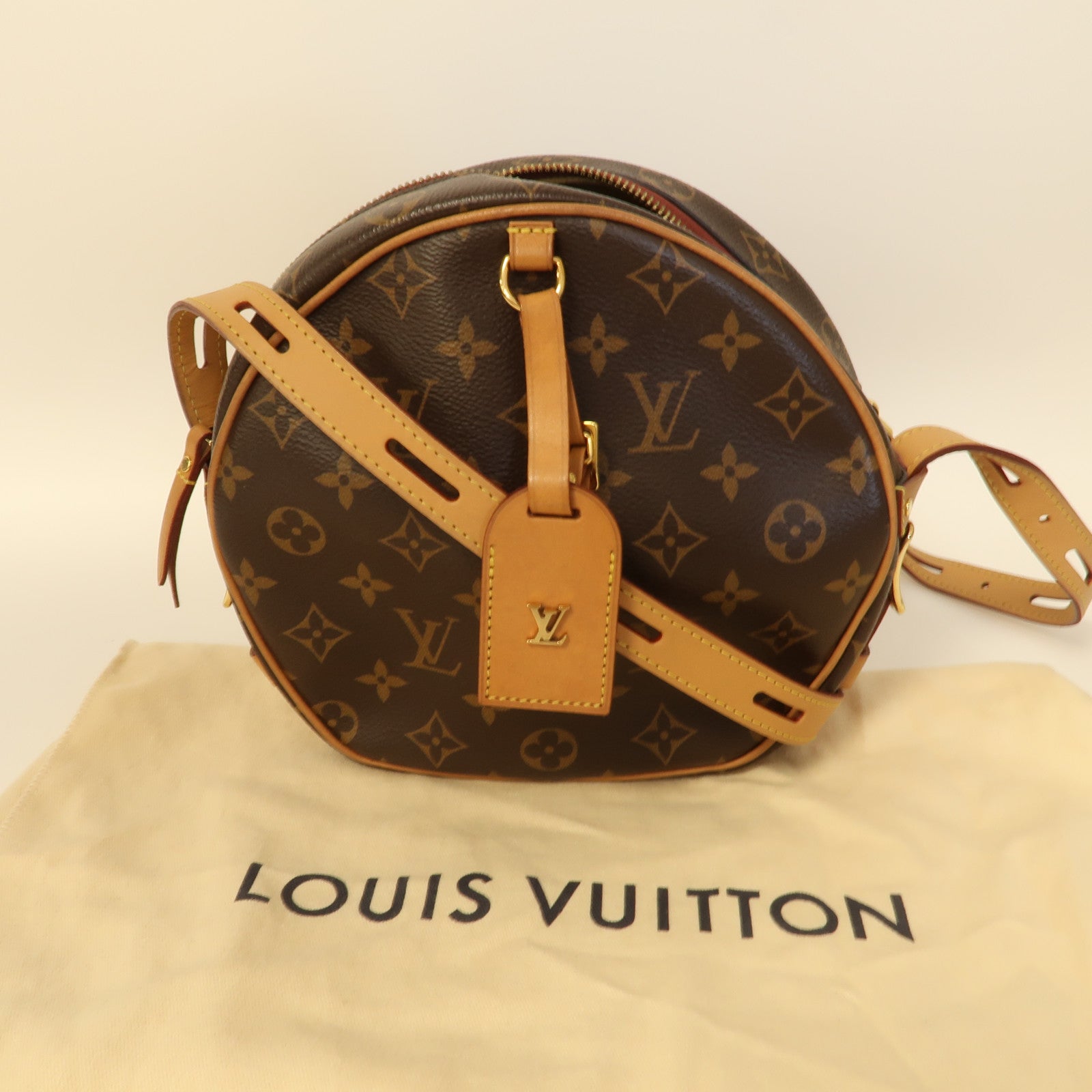 LOUIS VUITTON Monogram Boite Chapeau Souple金扣肩背袋啡色