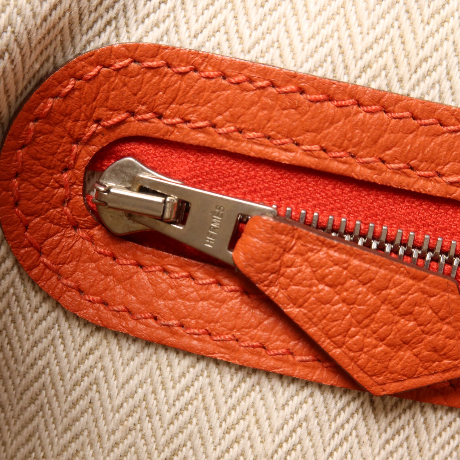 HERMES Country皮革Garden Party PM手挽袋Sanguine