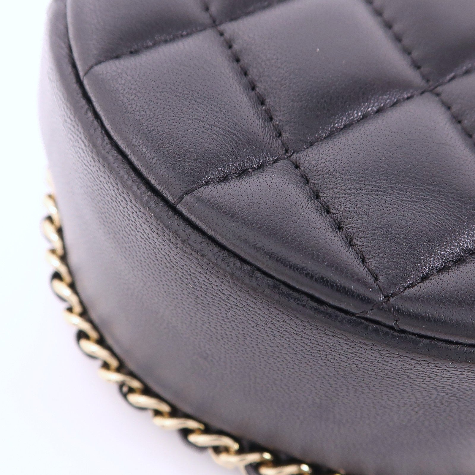 CHANEL CC GHW Chain Shoulder Bag Lambskin Leather Black