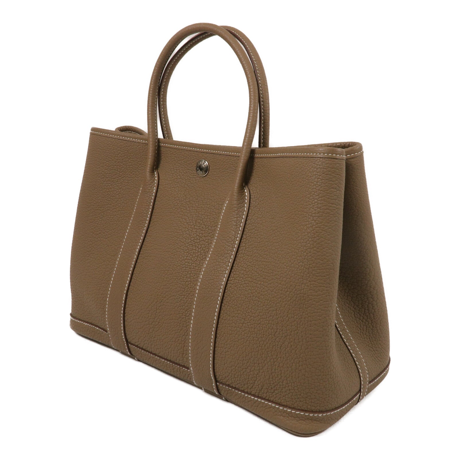 HERMES Negonda皮革Garden Party TPM手挽袋Etoupe