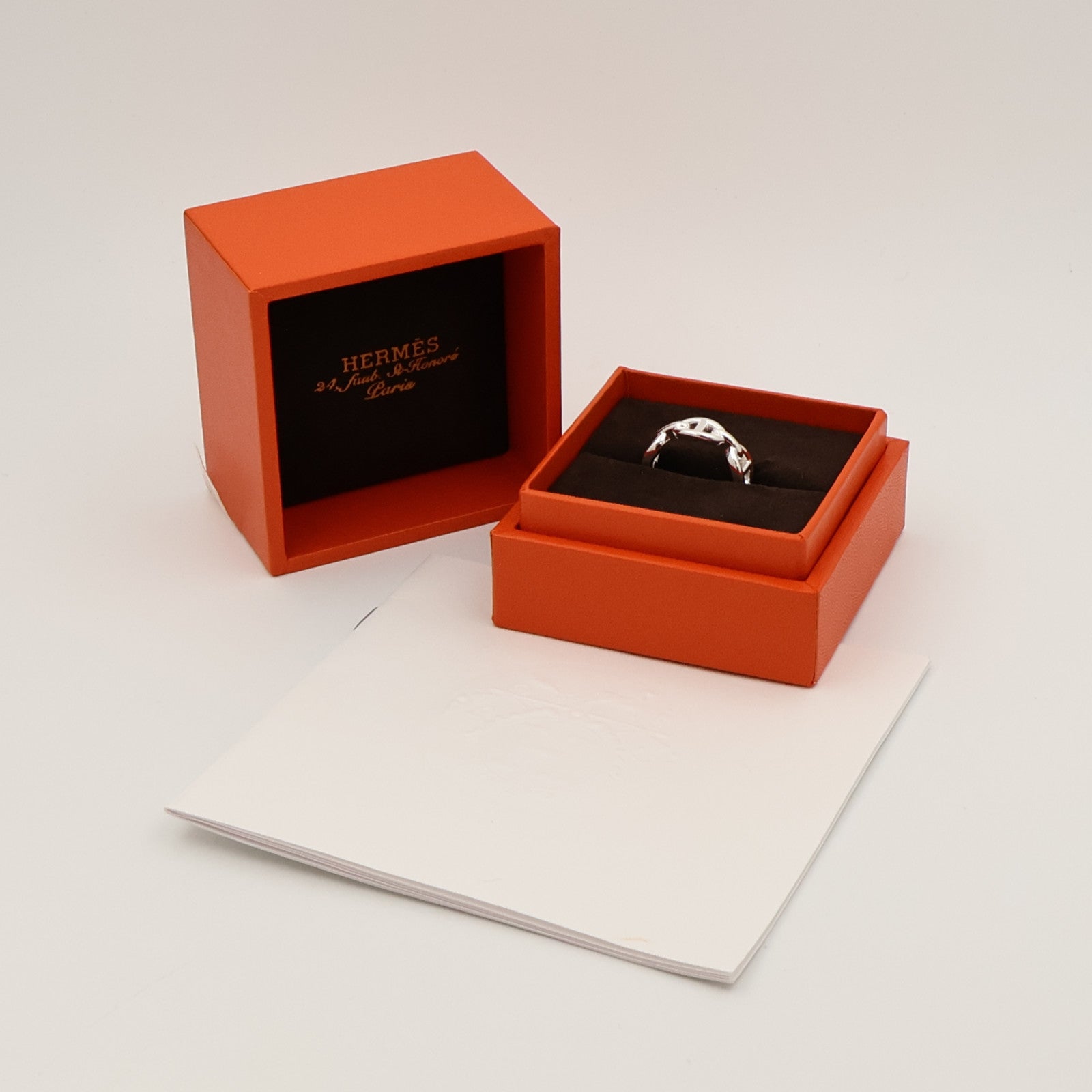 HERMES 925純銀Chaine d'ancre Enchainee Ring戒指