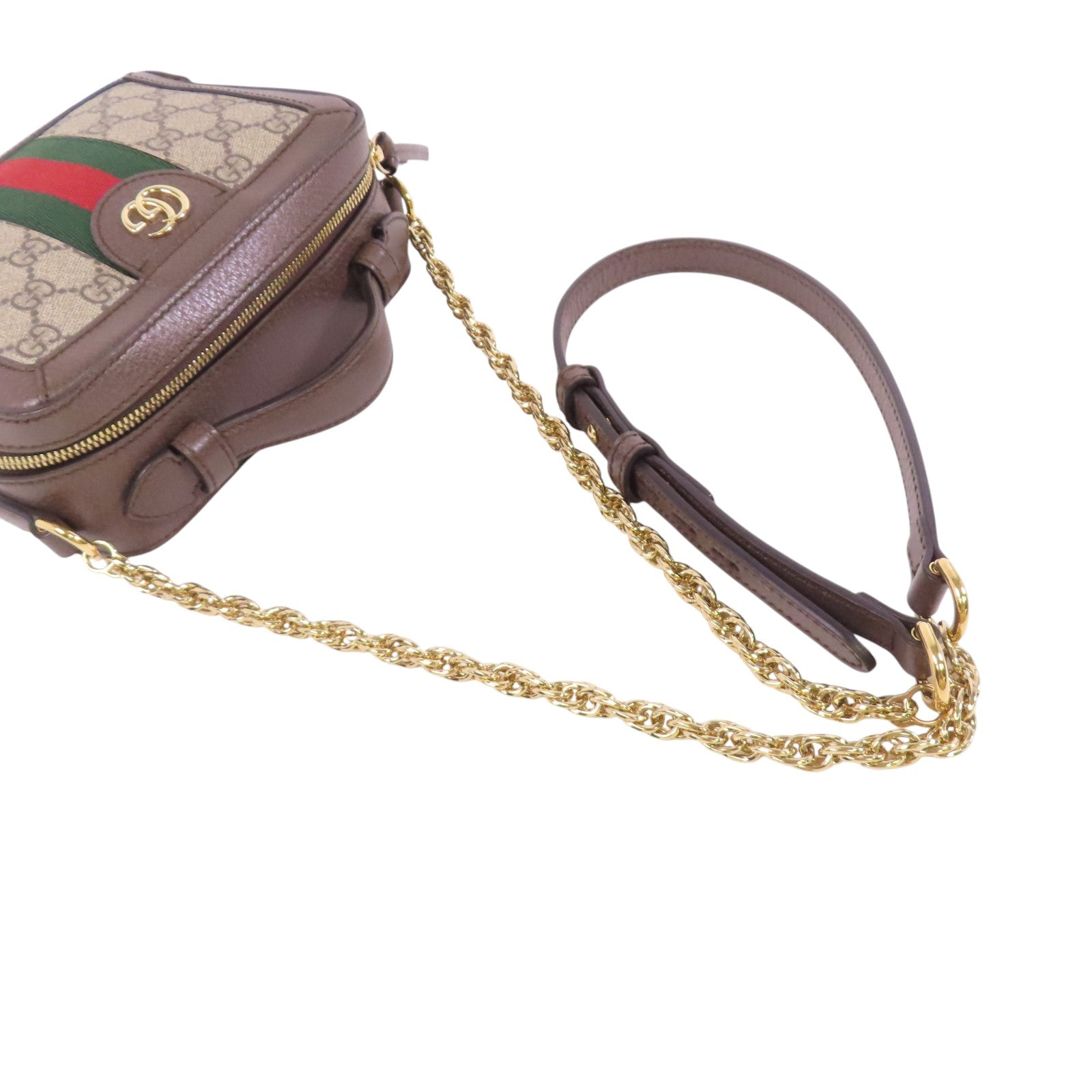 GUCCI 塗層帆布Ophidia GG Mini金扣鏈帶肩背袋
