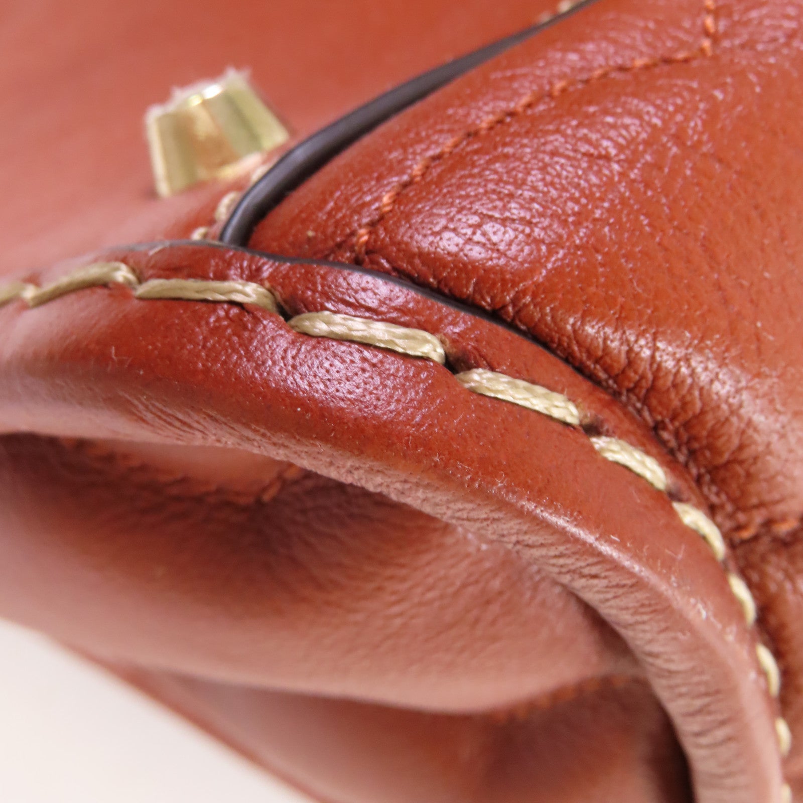 Chloe 【激減優惠】牛皮皮革Edith Satchel 2Way Shoulder Bag金扣手挽肩背兩用袋啡色
