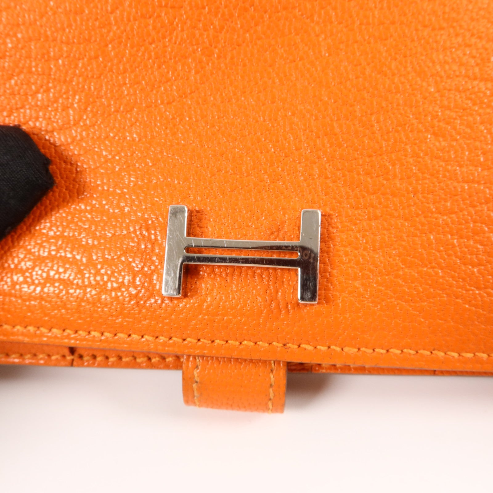 HERMES Chevre皮革Bearn Long Wallet長錢包Orange