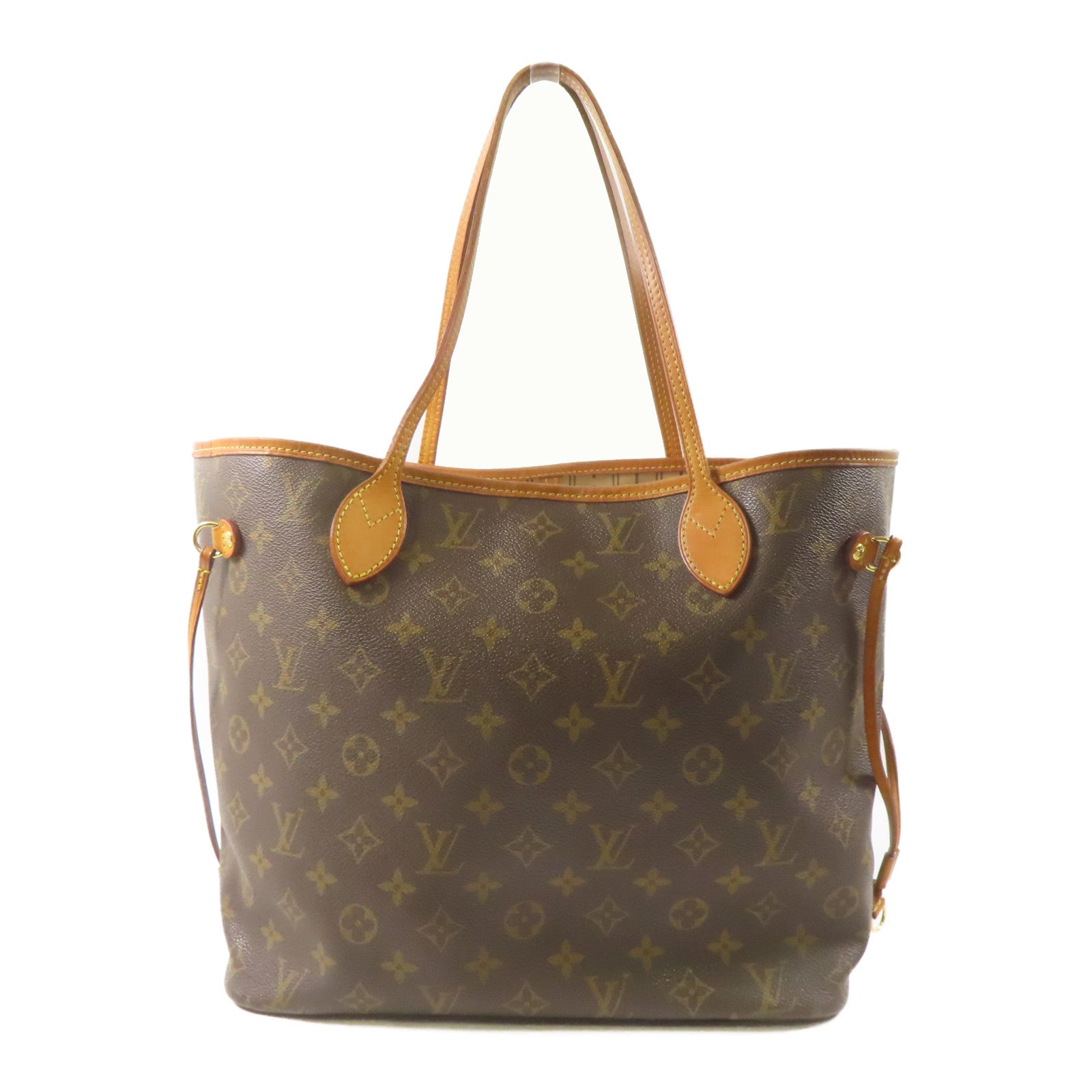 LOUIS VUITTON 【激減優惠】Monogram Neverfull MM金扣手挽袋啡色