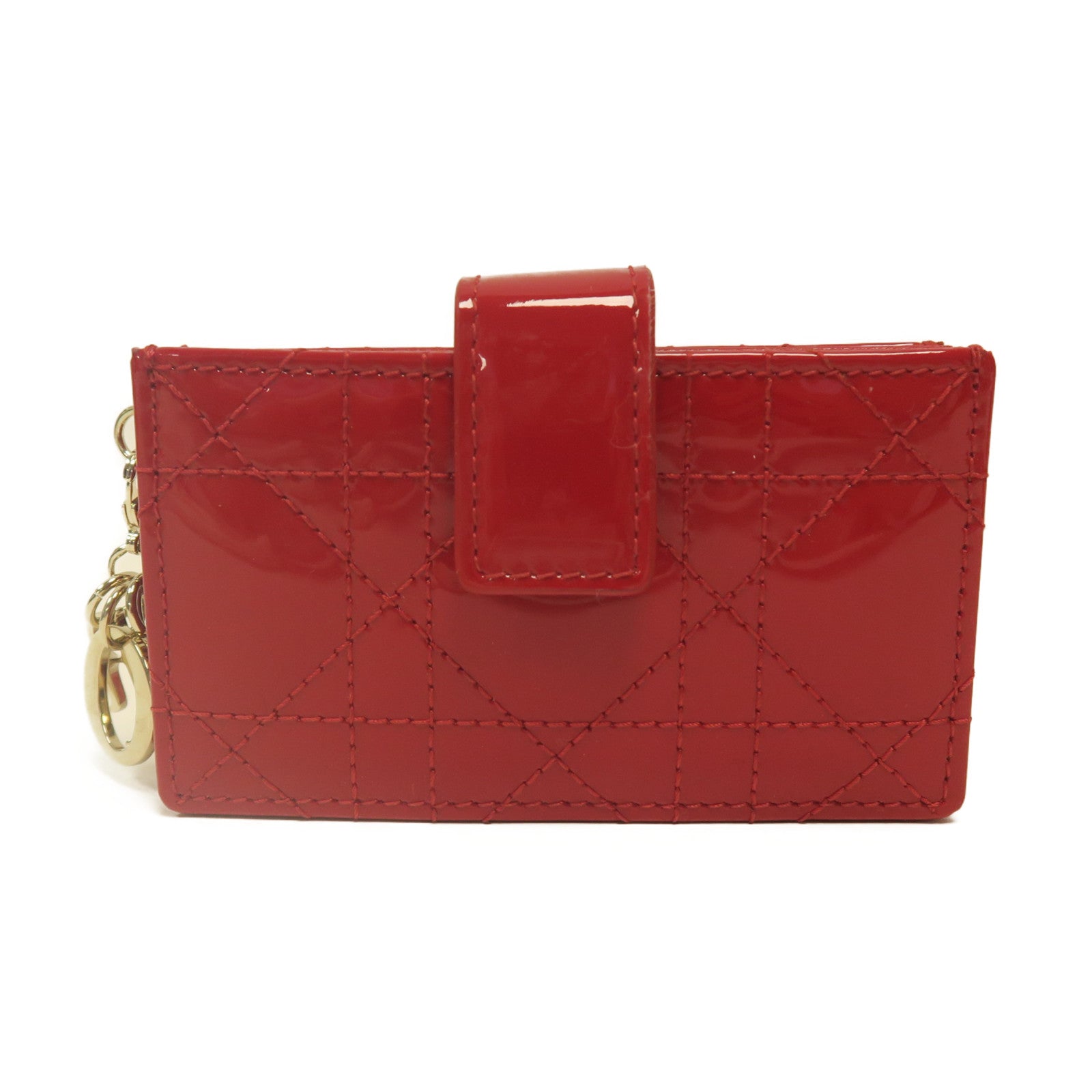 Dior 【激減優惠】漆皮皮革Card Case金扣卡片套紅色