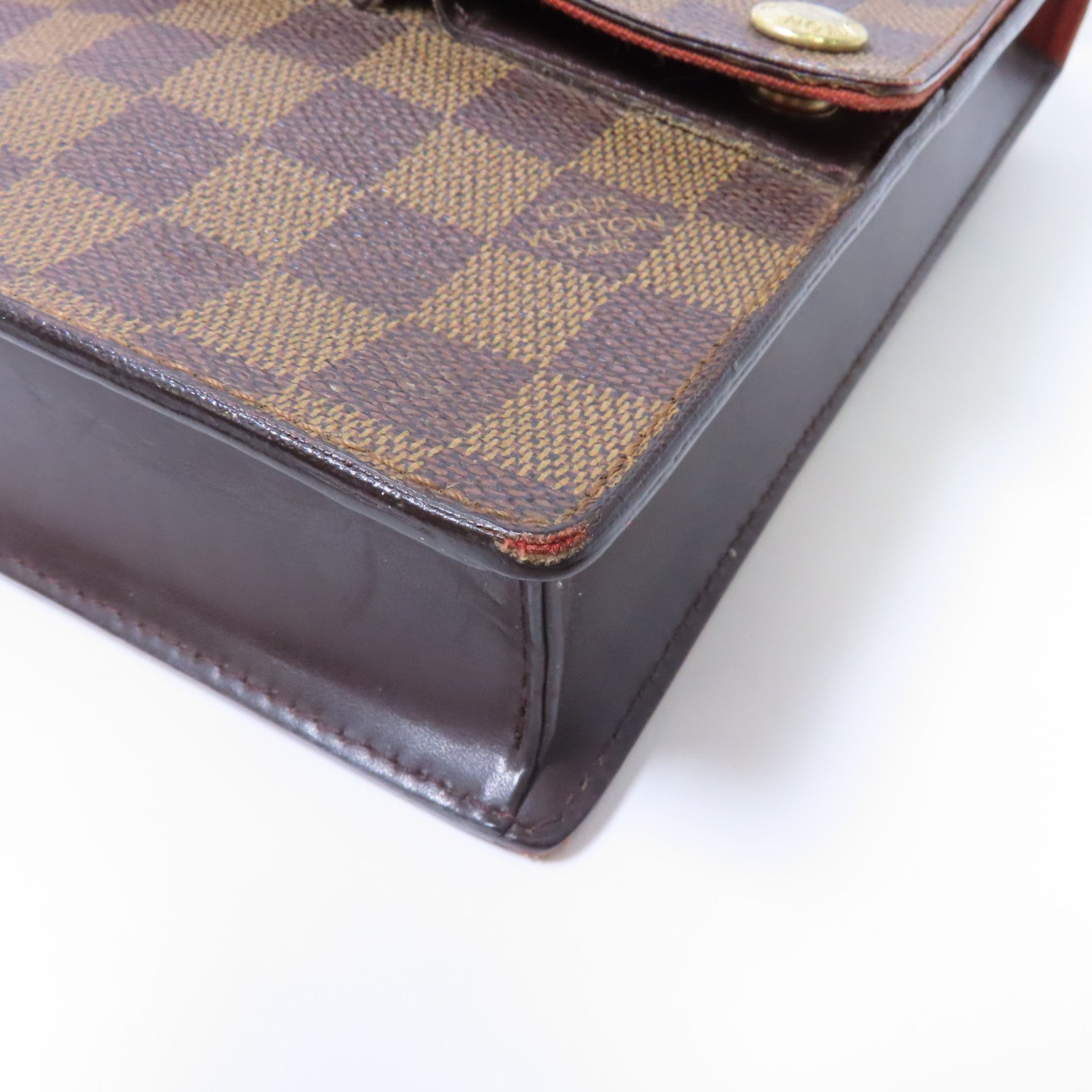 LOUIS VUITTON Damier Ebene Portobello金扣肩背袋啡色