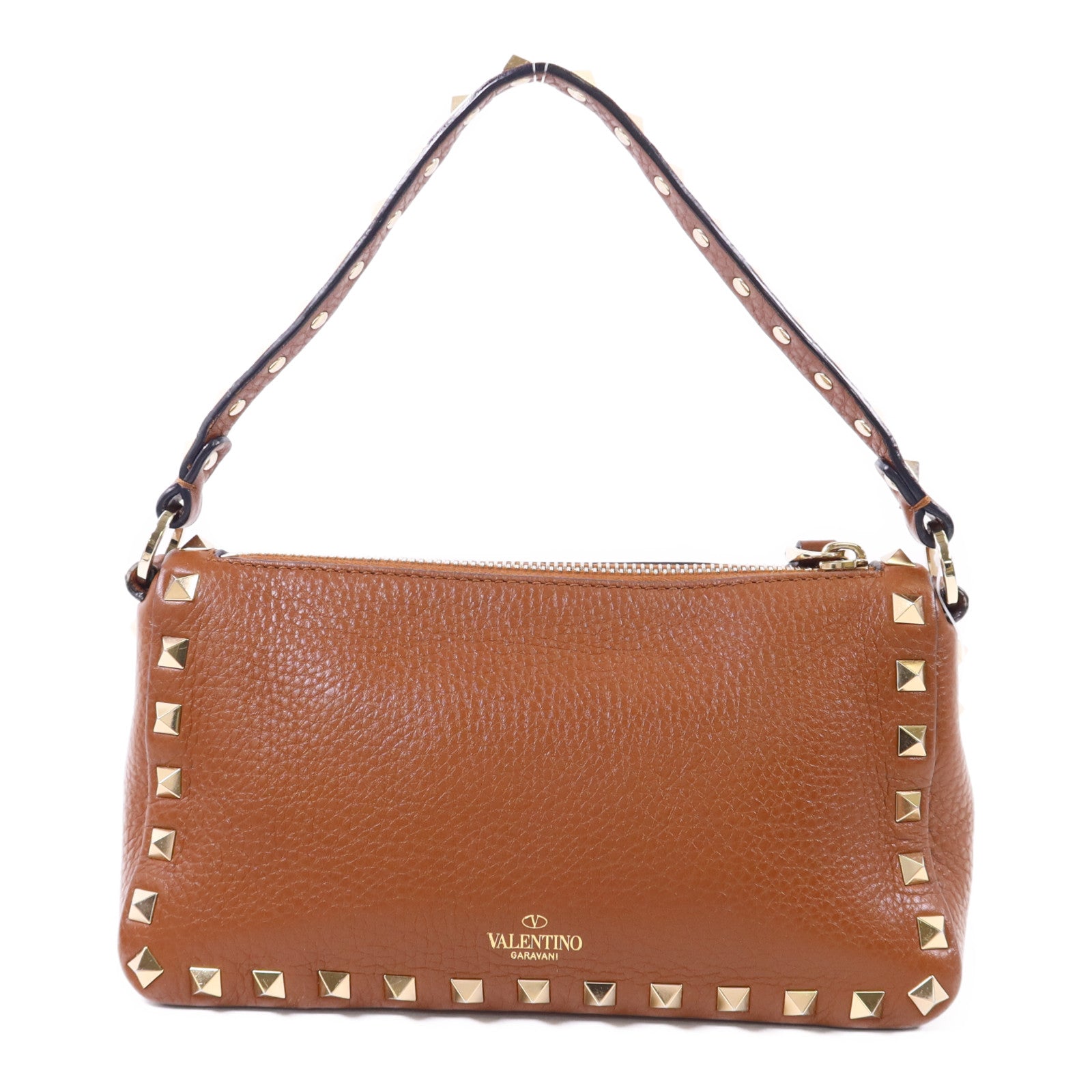 Valentino 【激減優惠】牛皮皮革Rockstud 2 Way Shoulder Bag金扣手挽肩背兩用袋