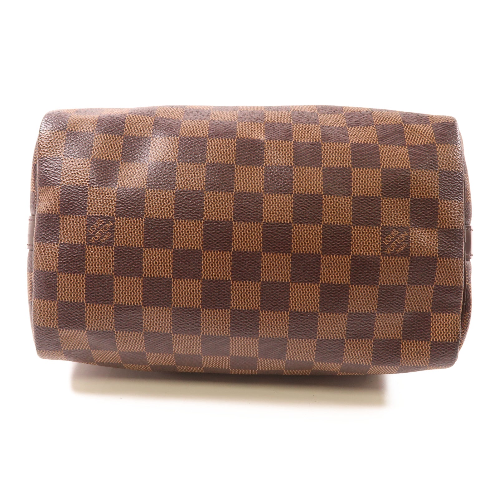 LOUIS VUITTON Damier Speedy Bandouliere 25金扣手挽肩背兩用袋棕色