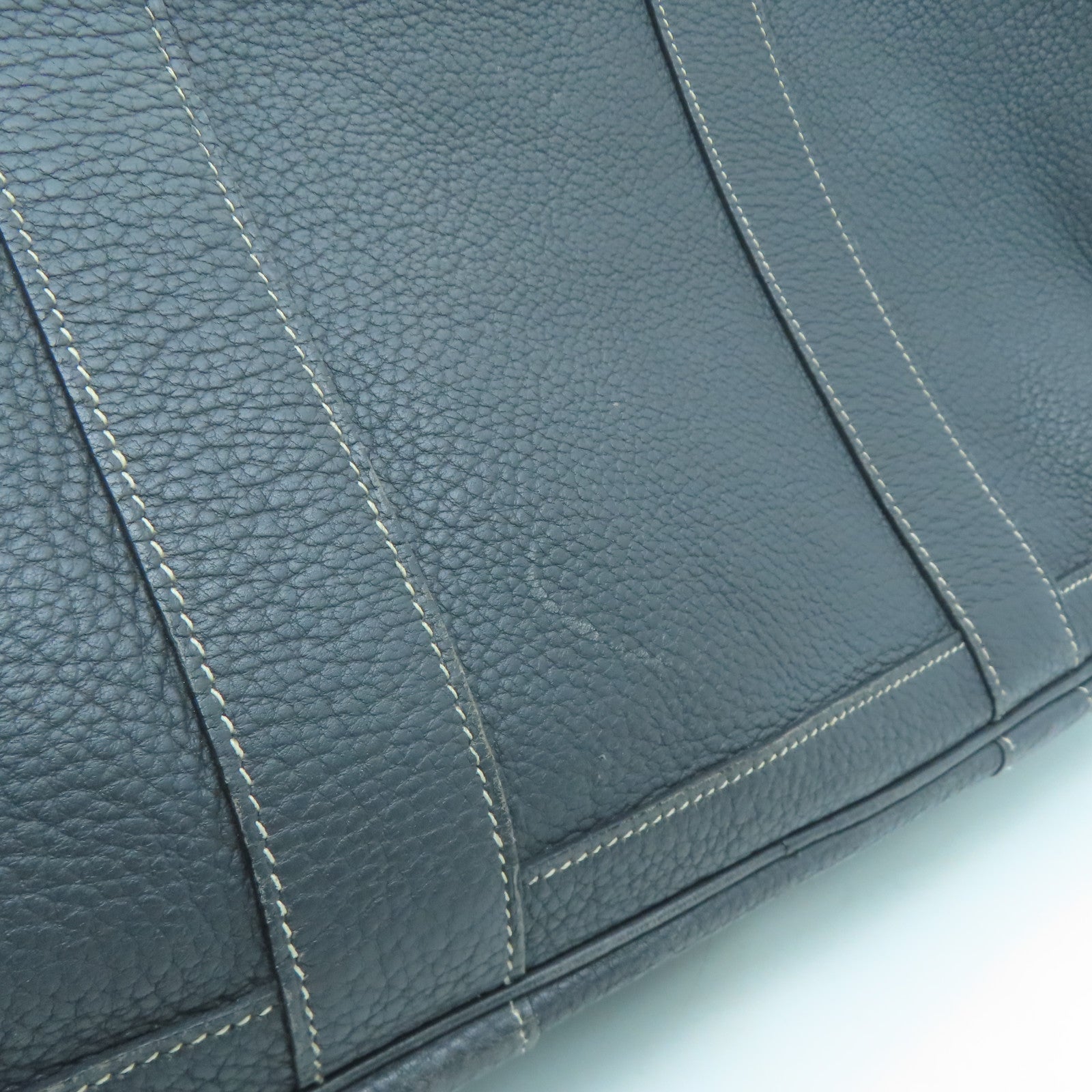 HERMES Negonda皮革Garden Party PM銀扣手挽袋灰色