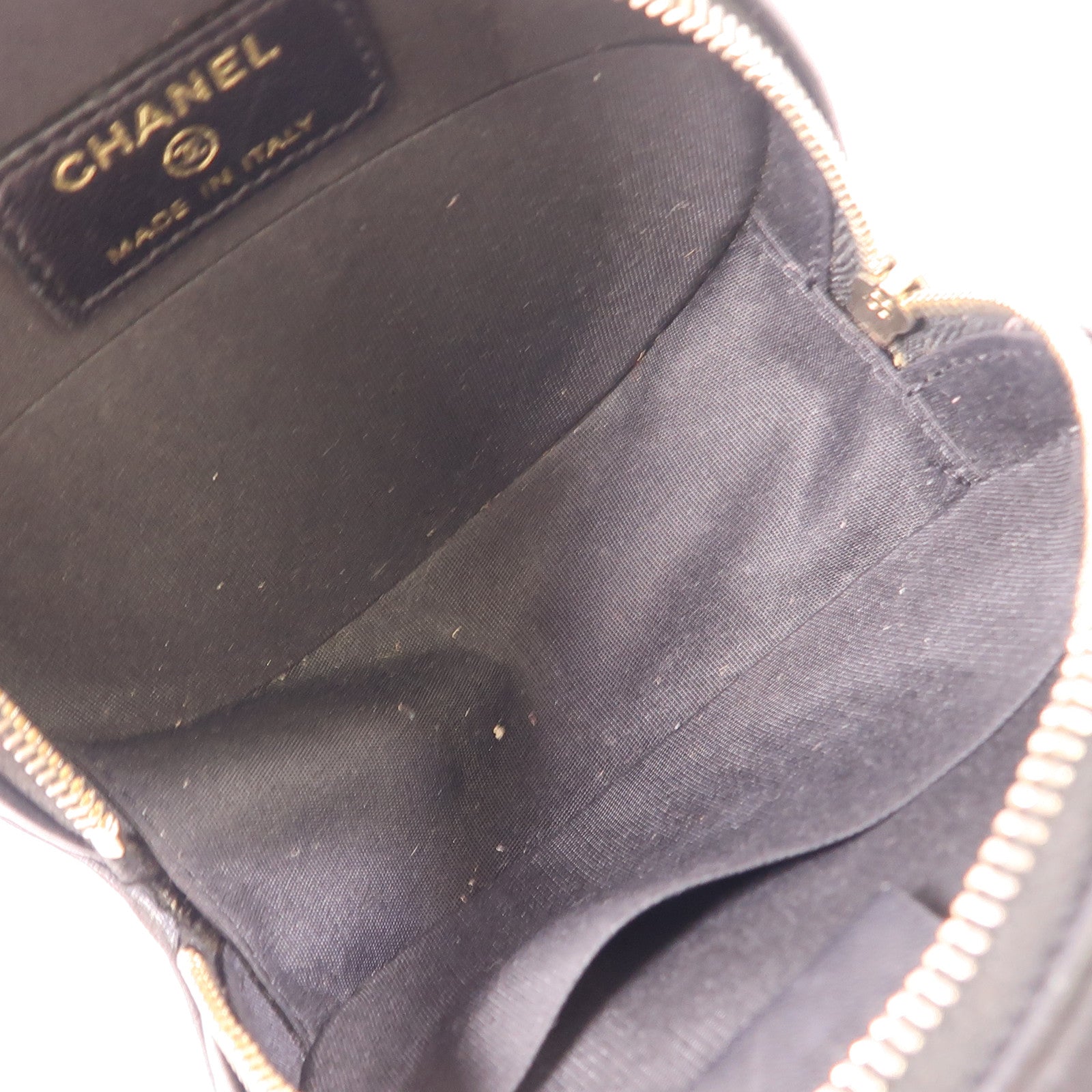 CHANEL CC GHW Chain Shoulder Bag Lambskin Leather Black