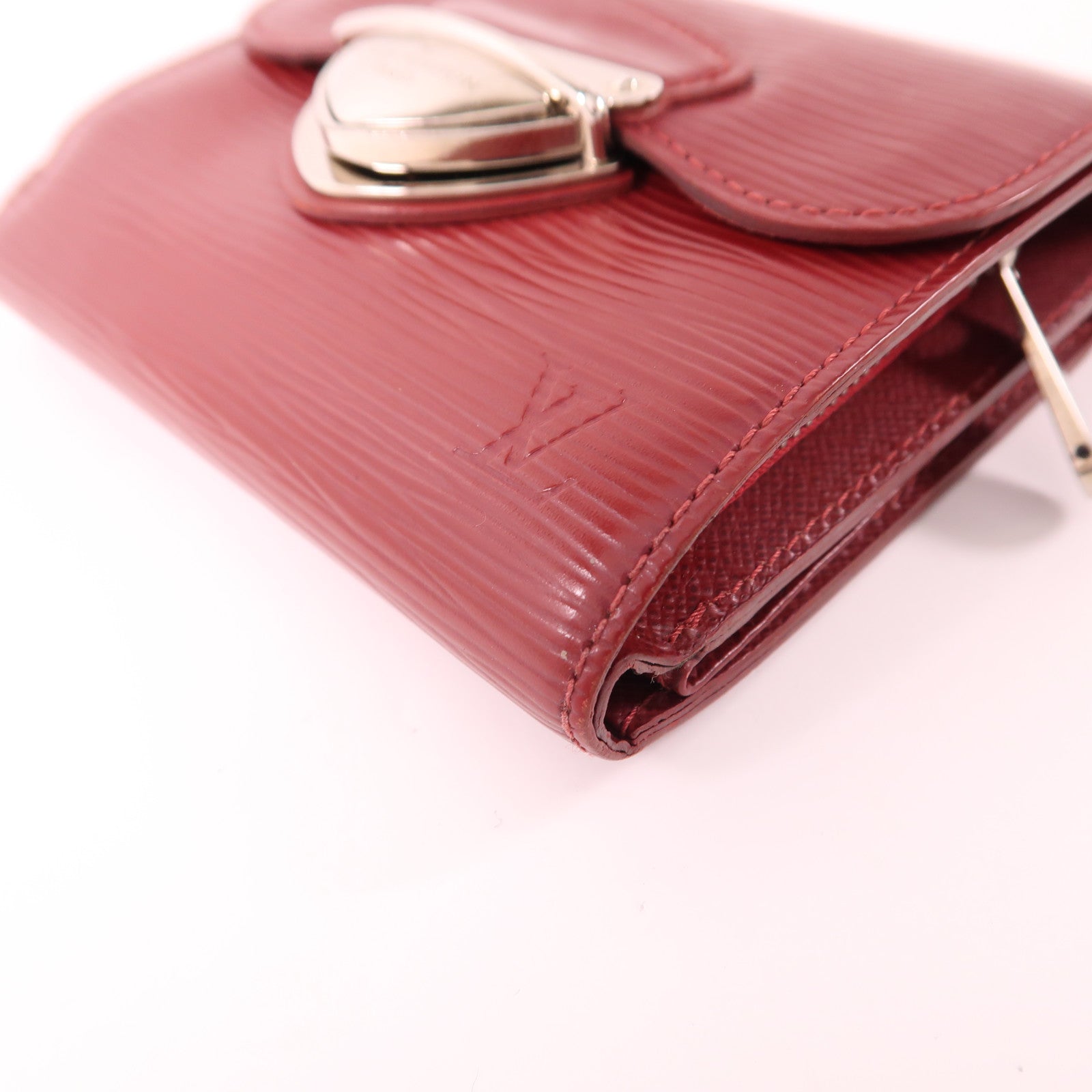 LOUIS VUITTON LV SHW Portefeuille Joy Tri-fold Wallet Epi Leather Red