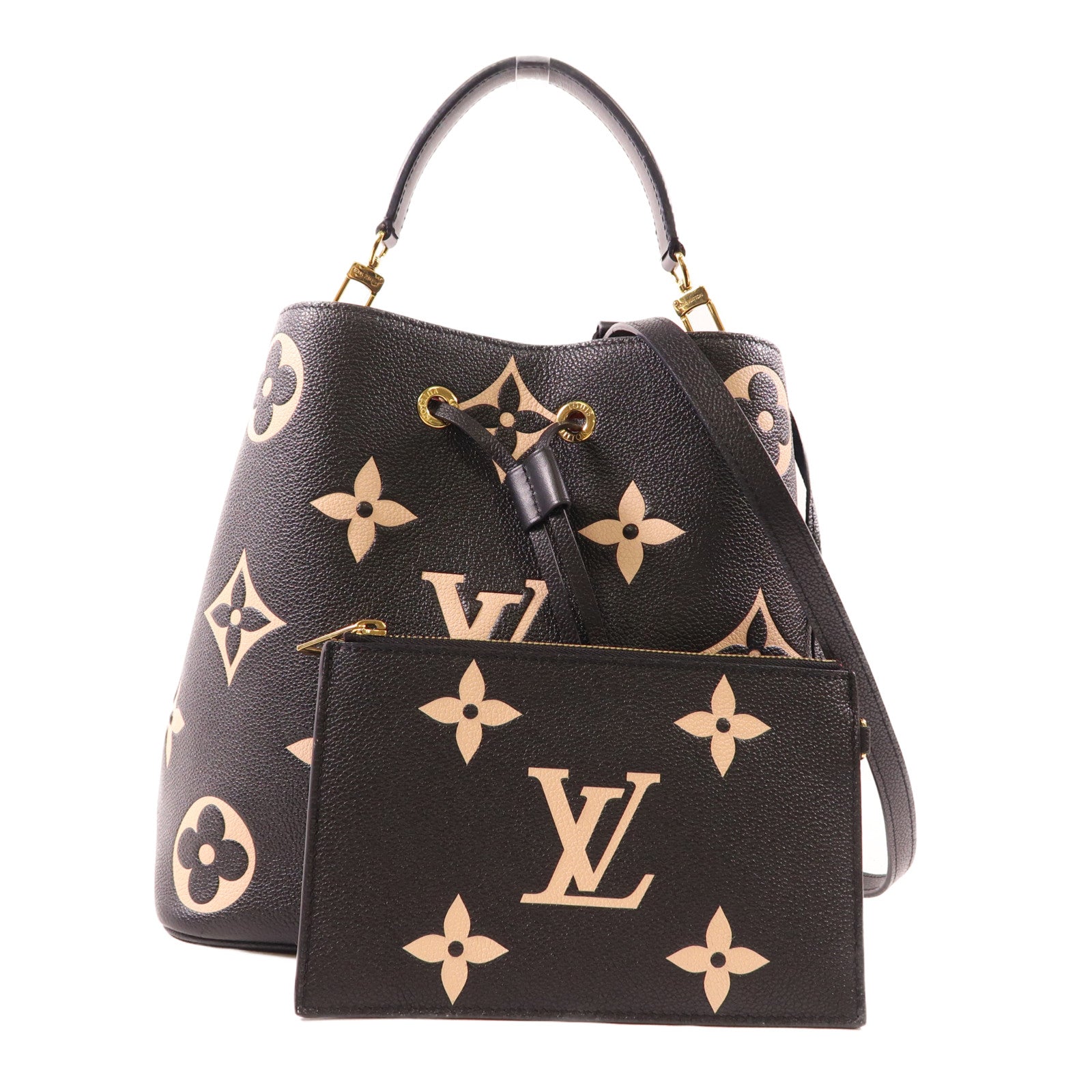 LOUIS VUITTON Monogram Empreinte Bicolor Neo Noe MM金扣手挽肩背兩用袋