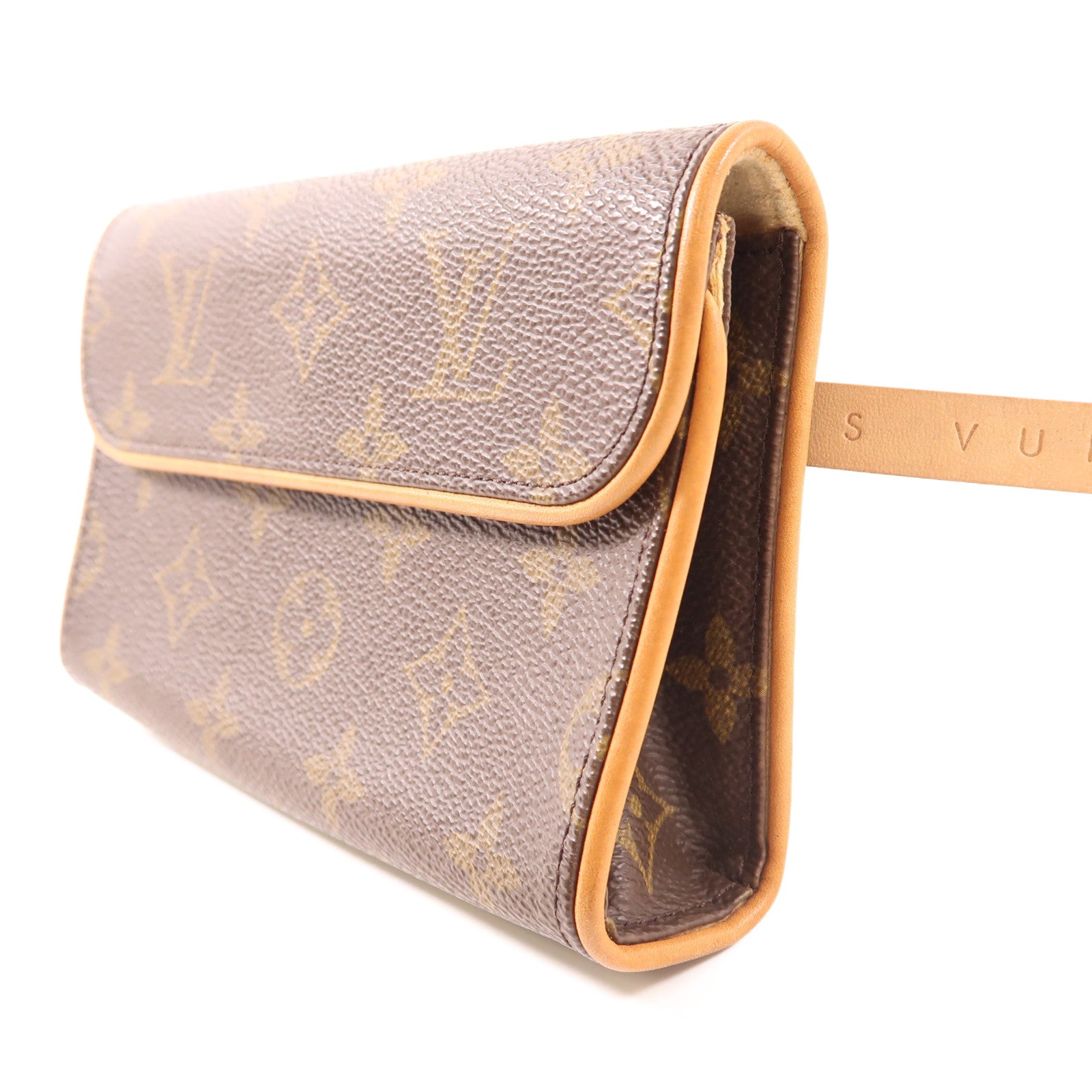 LOUIS VUITTON Monogram Pochette Florentine XS金扣腰包棕色