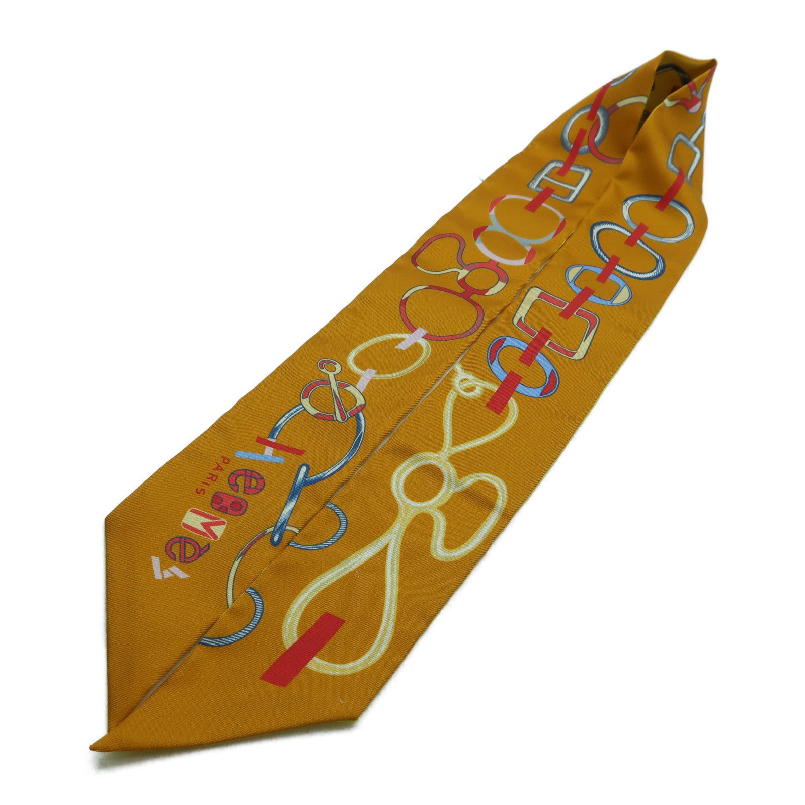 HERMES 【激減優惠】絲質Twilly絲巾黃色