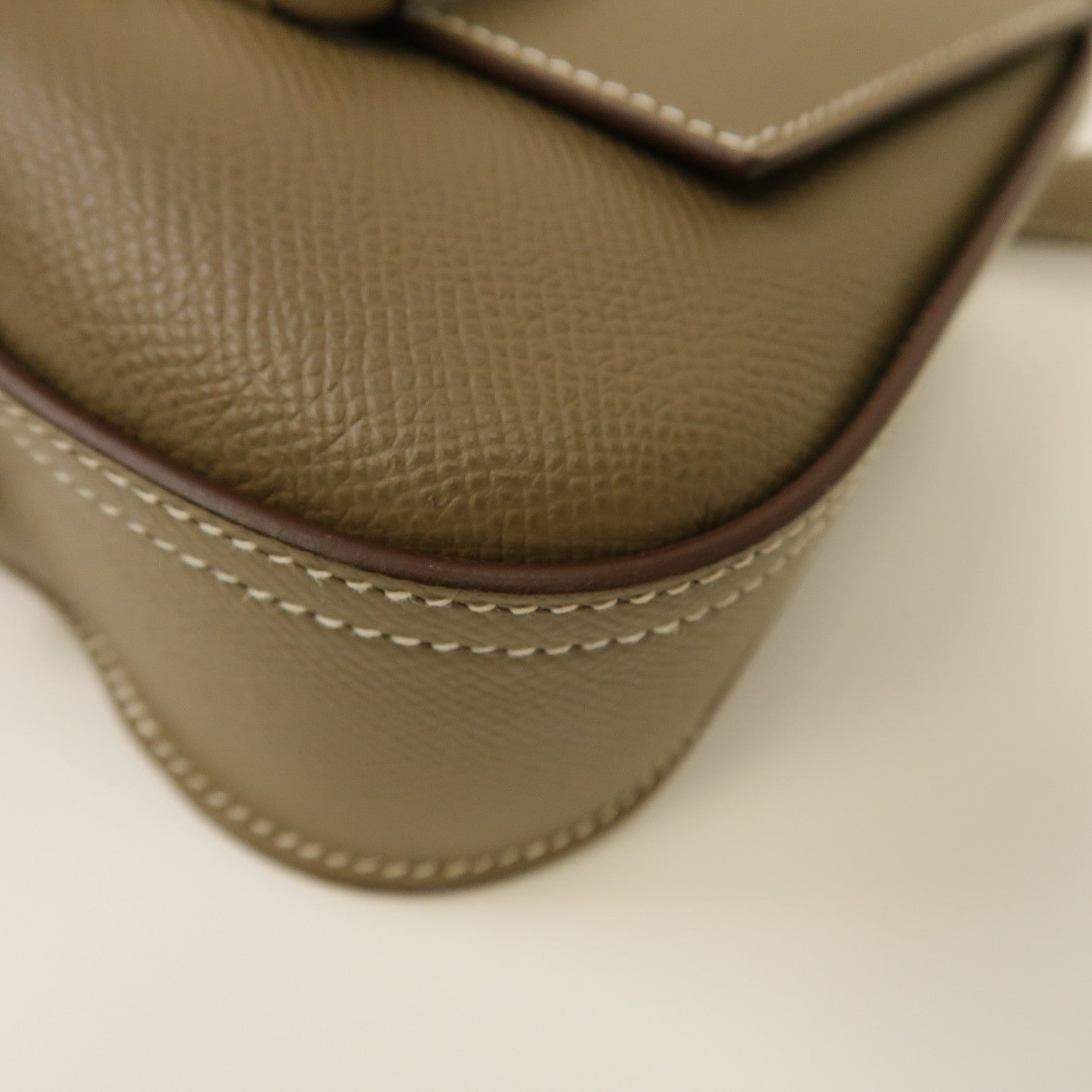 HERMES Epsom皮革Della Cavalleria Mini銀扣肩背袋經典駝色