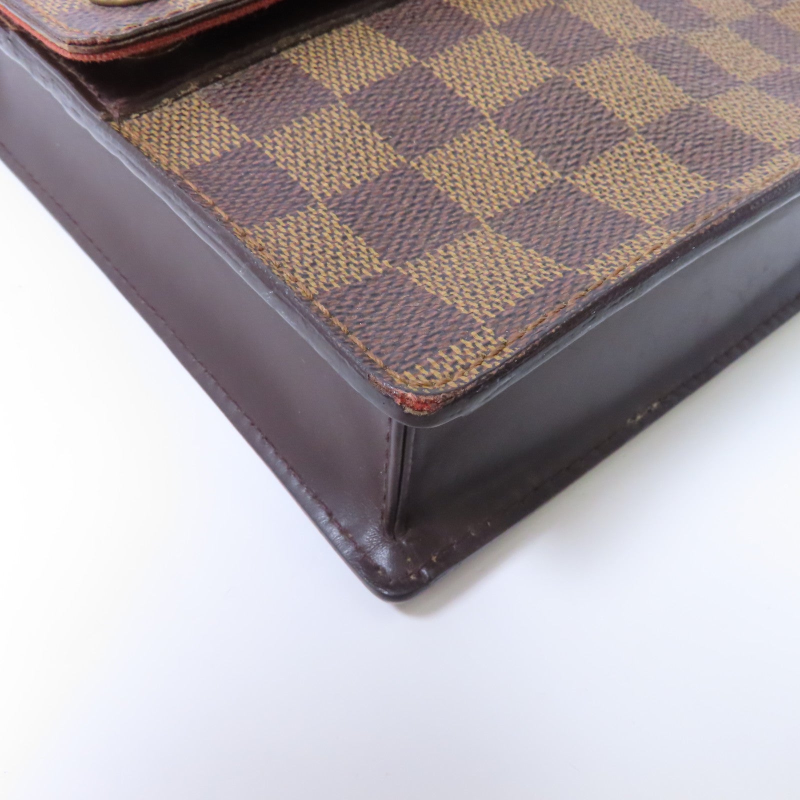 LOUIS VUITTON Damier Ebene Portobello金扣肩背袋啡色