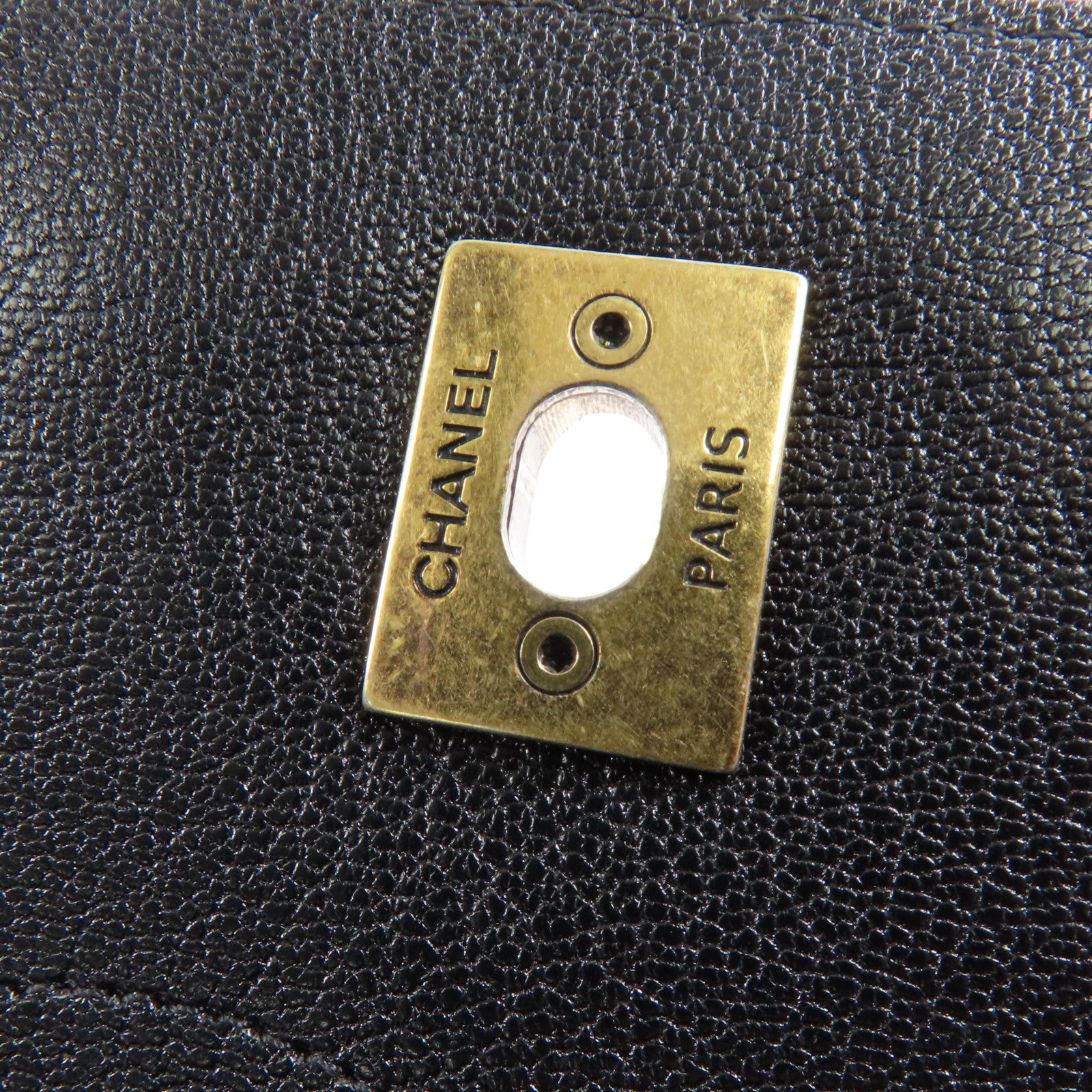 CHANEL CC Diagonal Quilted Flap Shoulder Bag A93231 Calfskin Leather Black