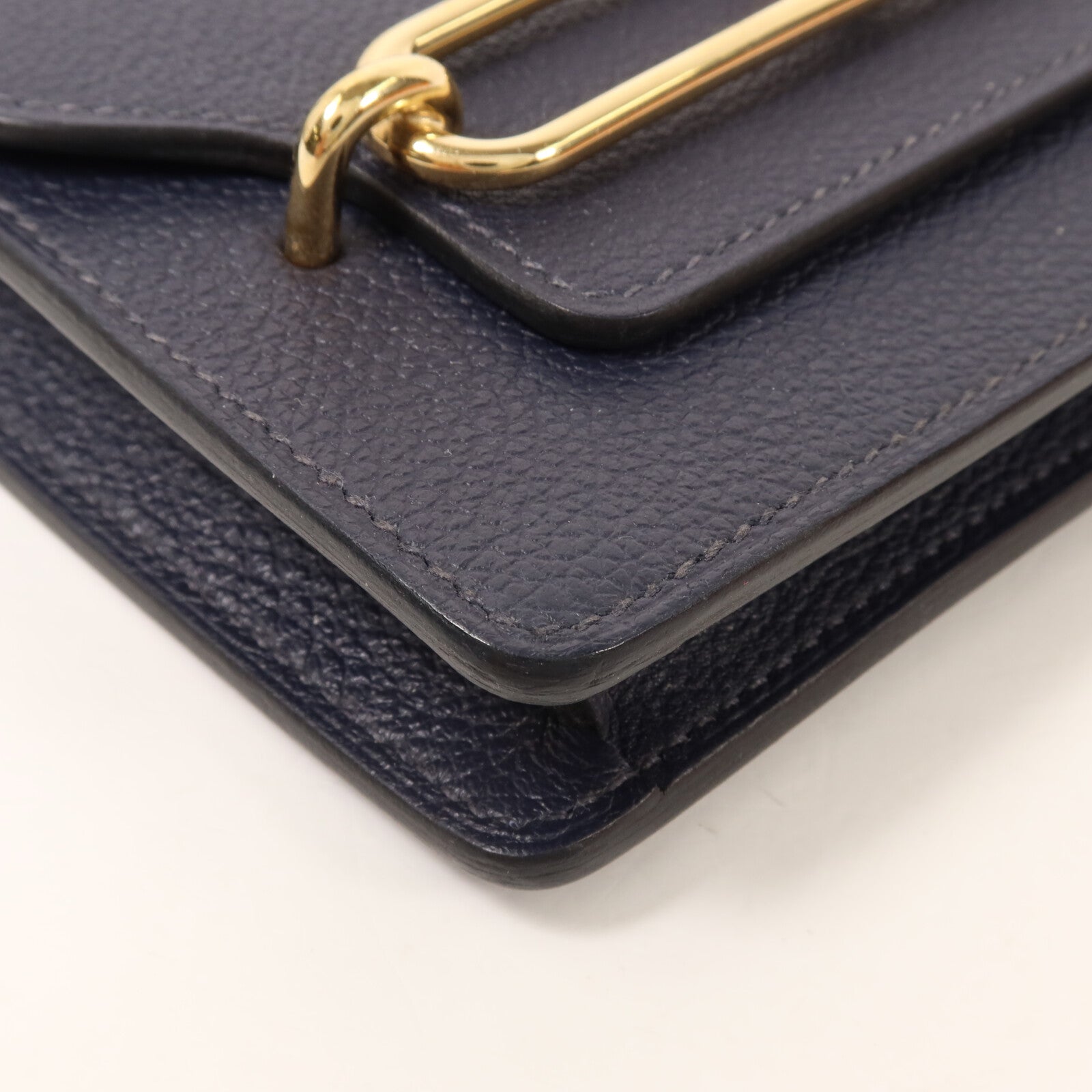 HERMES Evercolor皮革Roulis Slim Wallet錢包Bleu Nuit