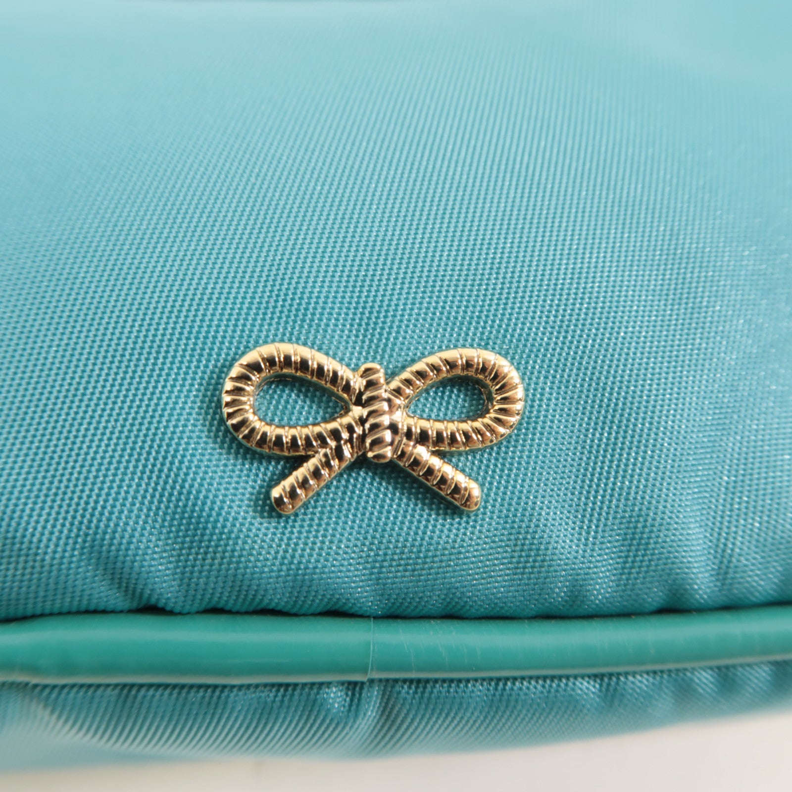 ANYA HINDMARCH 尼龍Clutch Bag金扣手拿包藍色