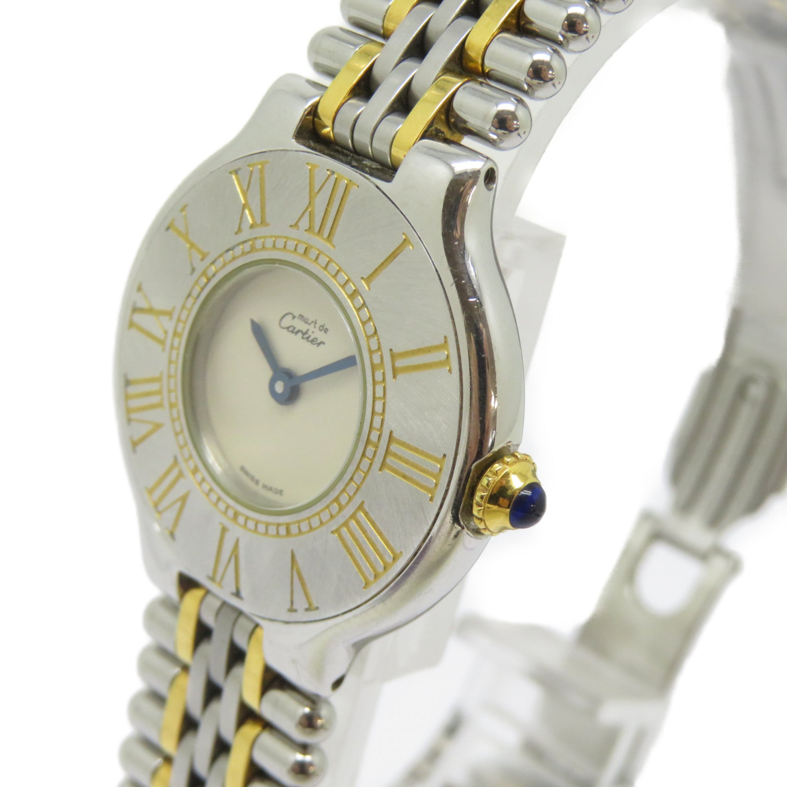 CARTIER Must De Cartier 21不鏽鋼手錶石英機芯白色