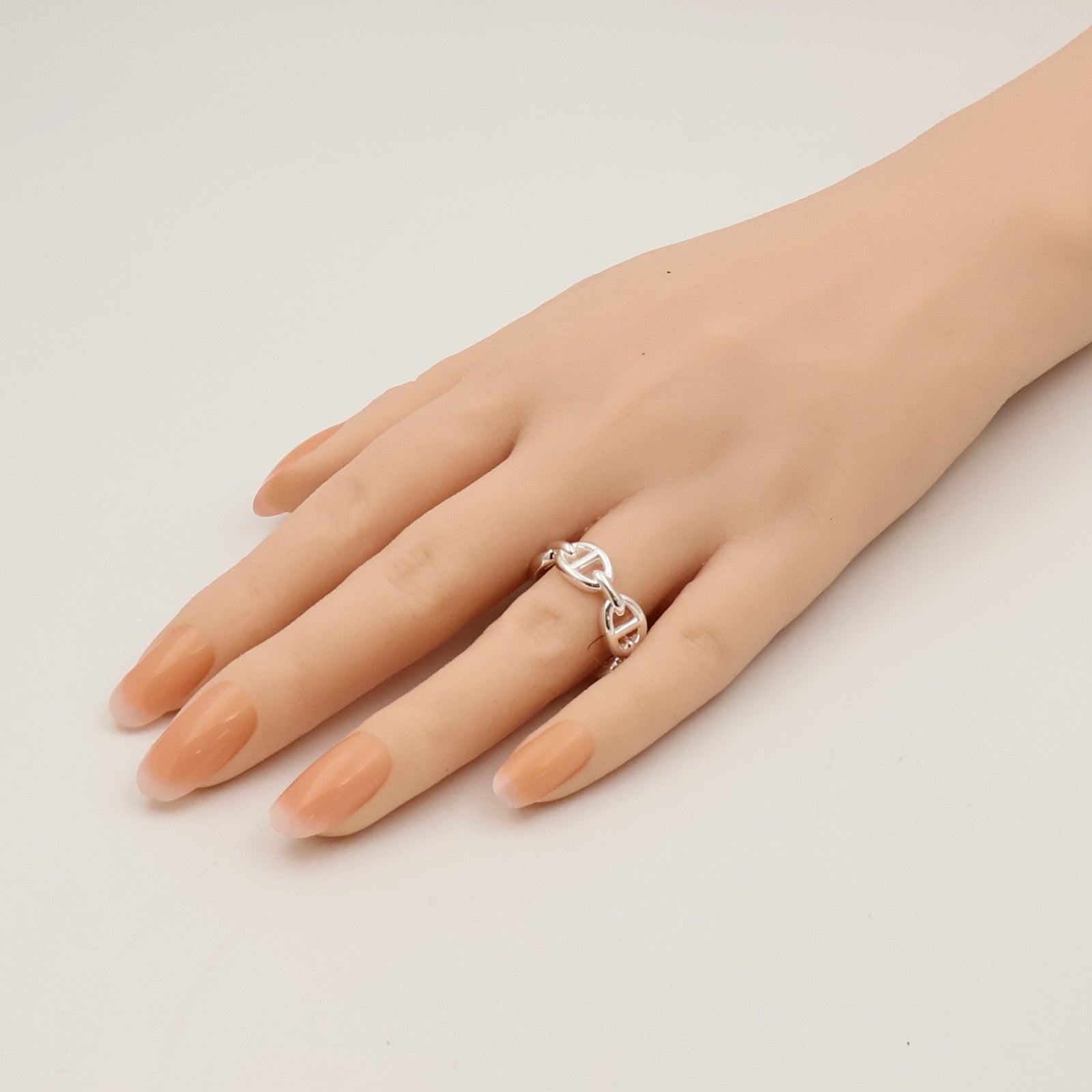 HERMES 925純銀Chaine d'ancre Enchainee Ring戒指