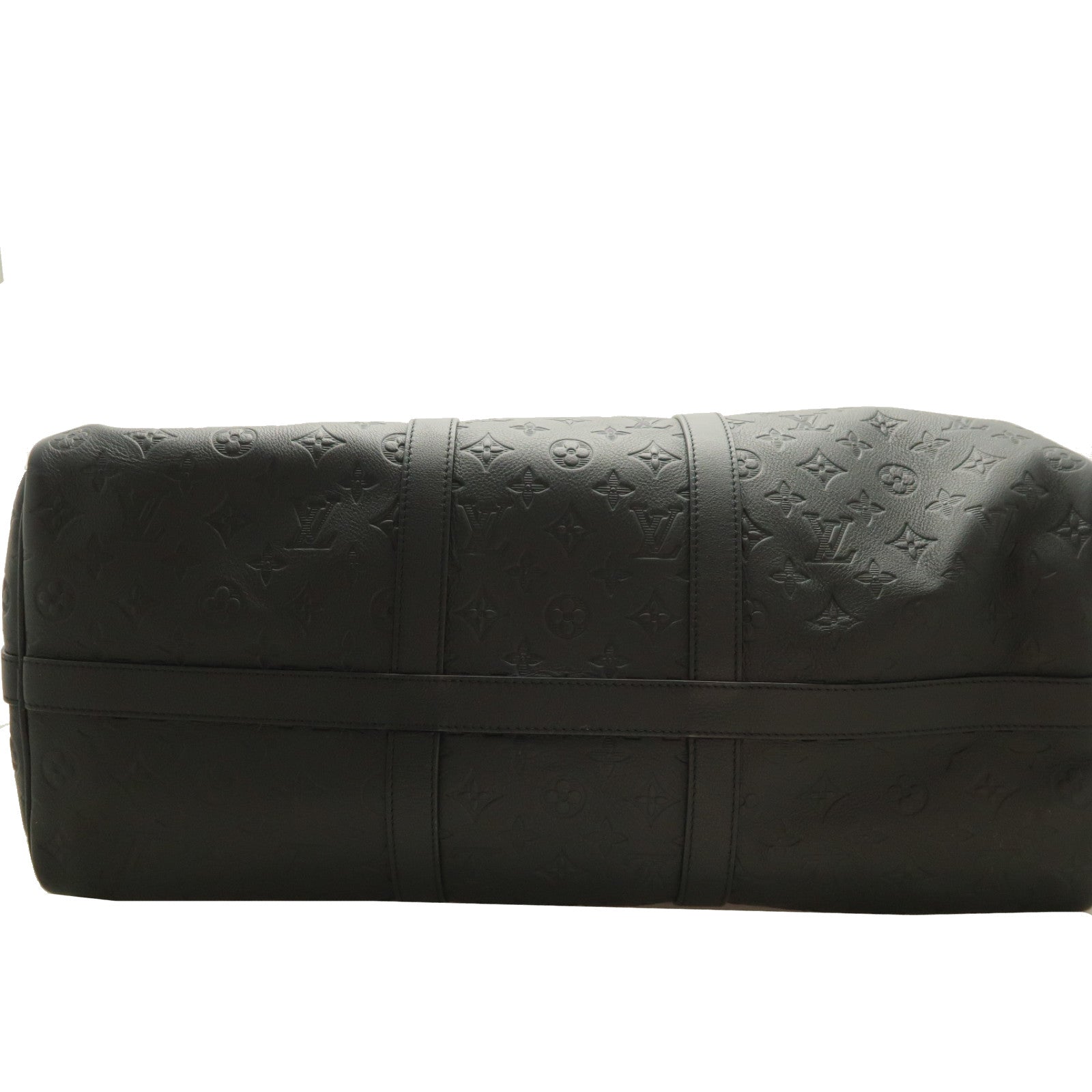LOUIS VUITTON Monogram Shadow Keepall Bandouliere 50波士頓包黑色