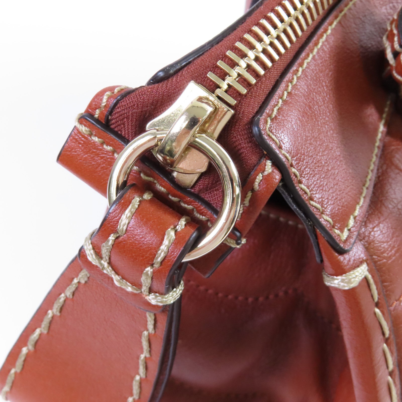 Chloe 【激減優惠】牛皮皮革Edith Satchel 2Way Shoulder Bag金扣手挽肩背兩用袋啡色
