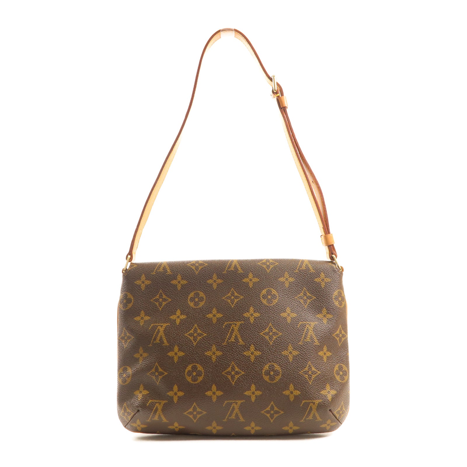 LOUIS VUITTON Monogram Musette Tango Short金扣肩背袋棕色