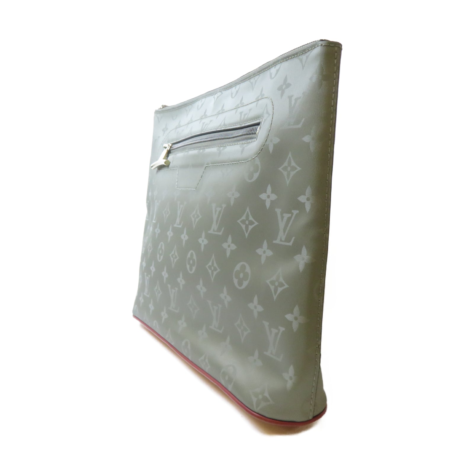 LOUIS VUITTON **【激減優惠】Monogram Titanium Pochette Cosmos Clutch金扣手拿包灰色