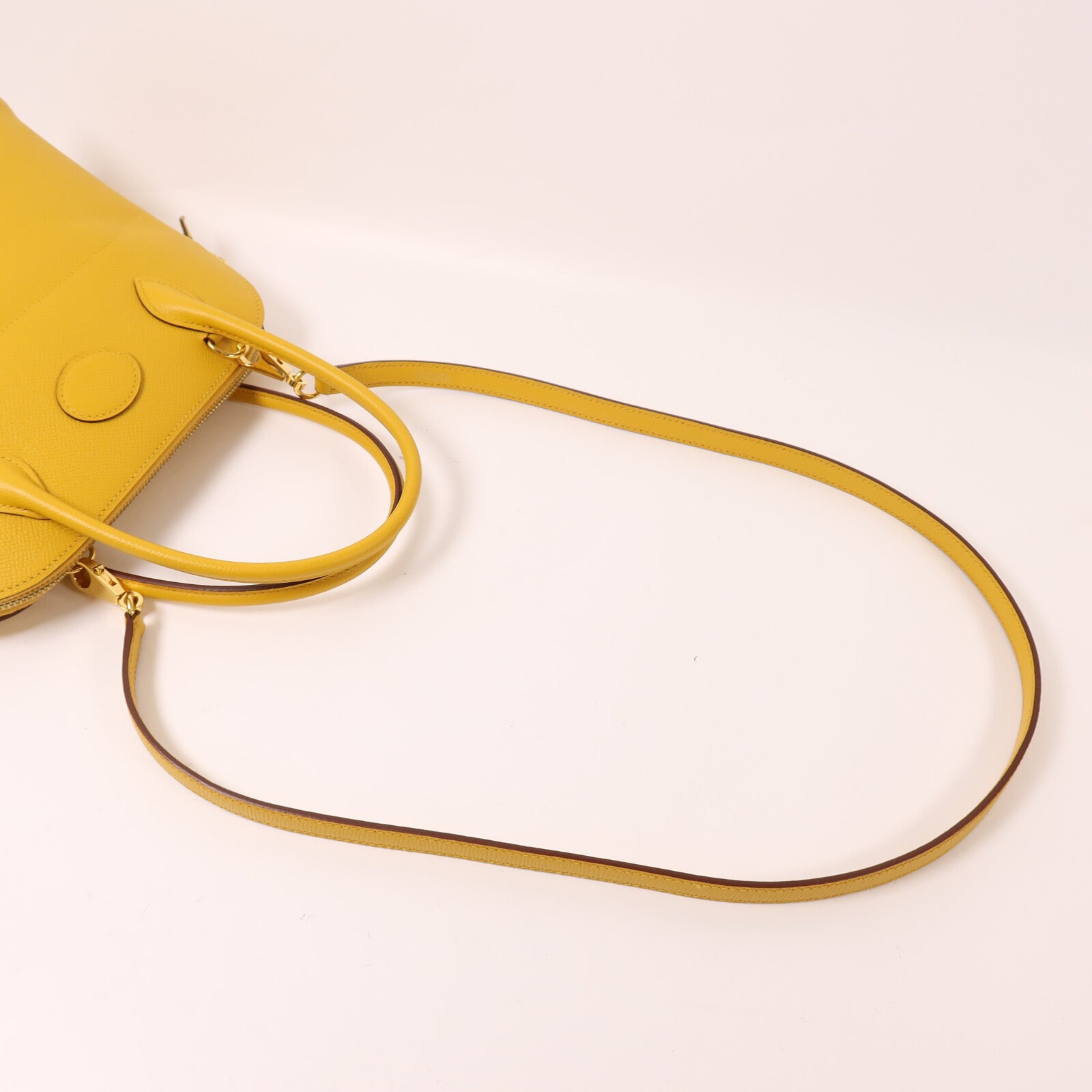HERMES Epsom皮革Bolide 27手挽肩背兩用袋Jaune Ambre