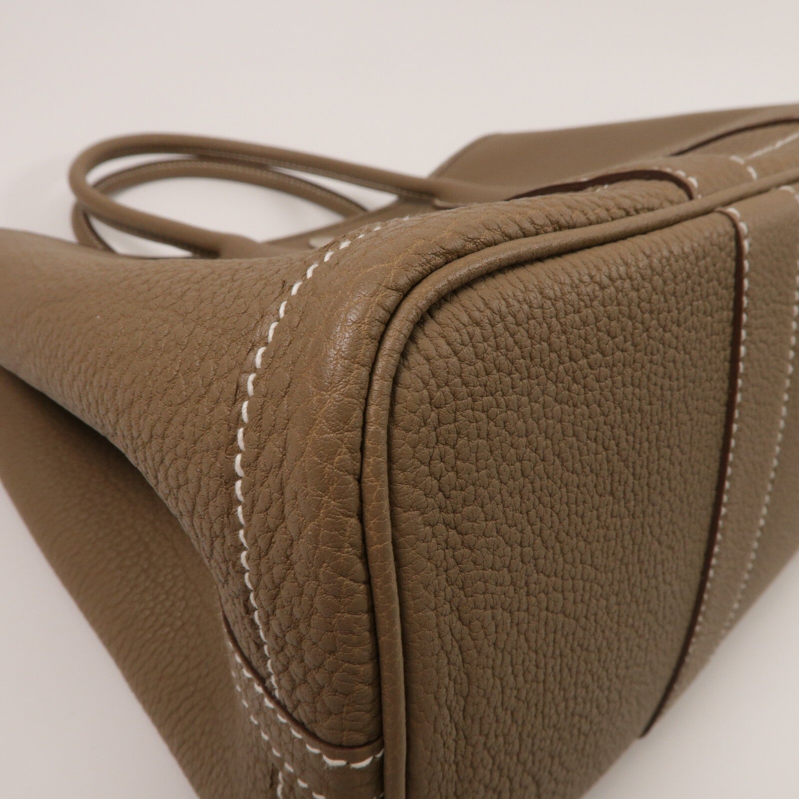 HERMES Negonda皮革Garden Party TPM手挽袋Etoupe