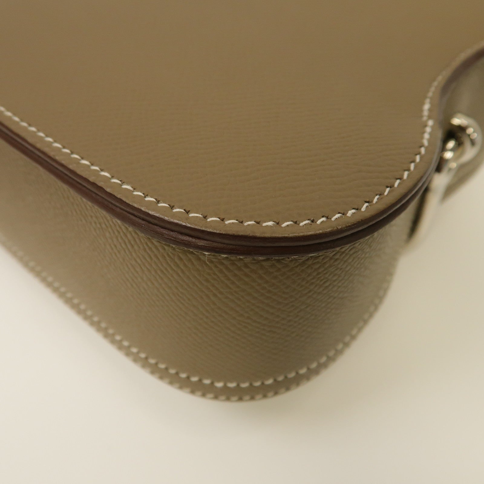 HERMES Epsom皮革Della Cavalleria Mini銀扣肩背袋經典駝色