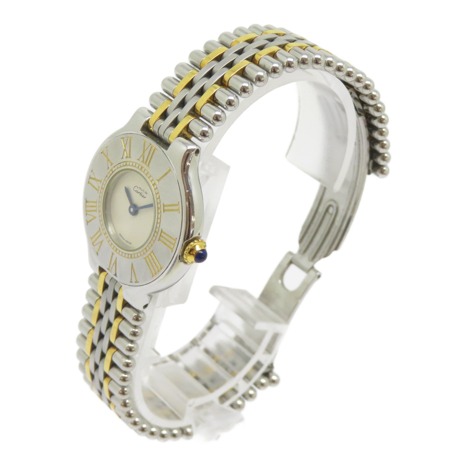 CARTIER Must De Cartier 21不鏽鋼手錶石英機芯白色