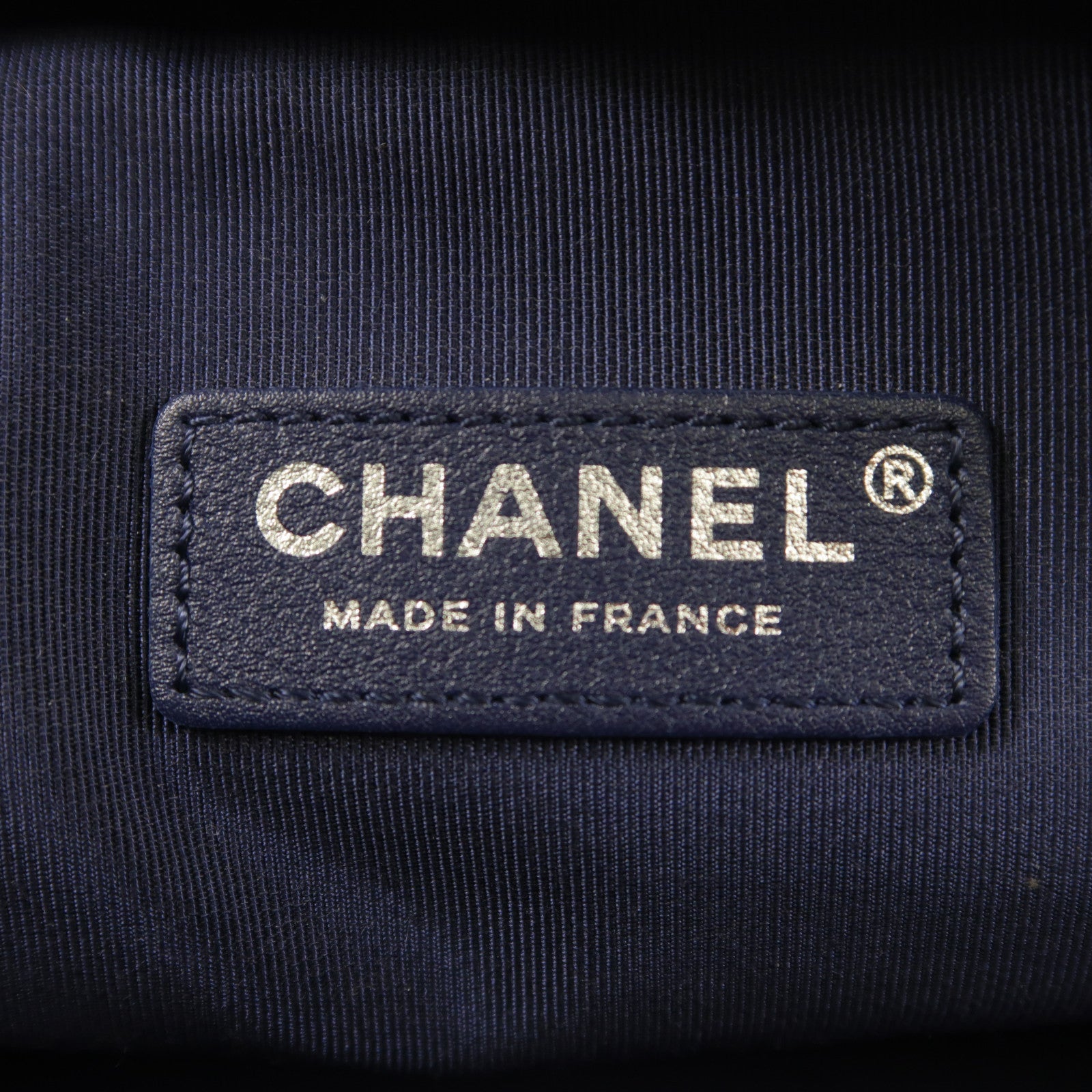 CHANEL CC SHW Chain Shoulder Bag Lambskin Leather Navy