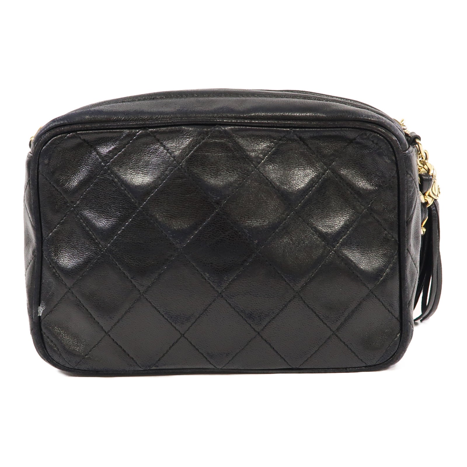 CHANEL 【激減優惠】菱格羊皮皮革Chain Shoulder金扣鏈帶肩背袋黑色