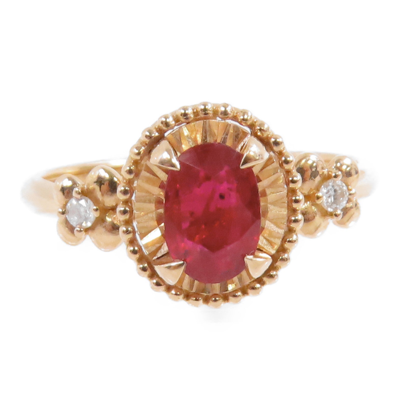 JEWELRY 【激減優惠】18K玫瑰金/紅寶石/鑽石Ruby Diamond Ring戒指US#6