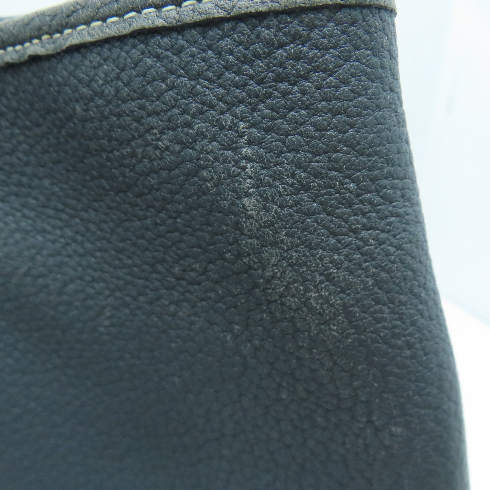HERMES Negonda皮革Garden Party PM銀扣手挽袋灰色