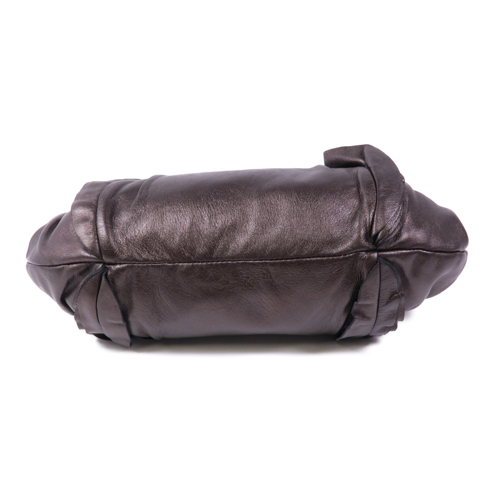 PRADA SHW Shoulder Bag Lambskin Leather Brown