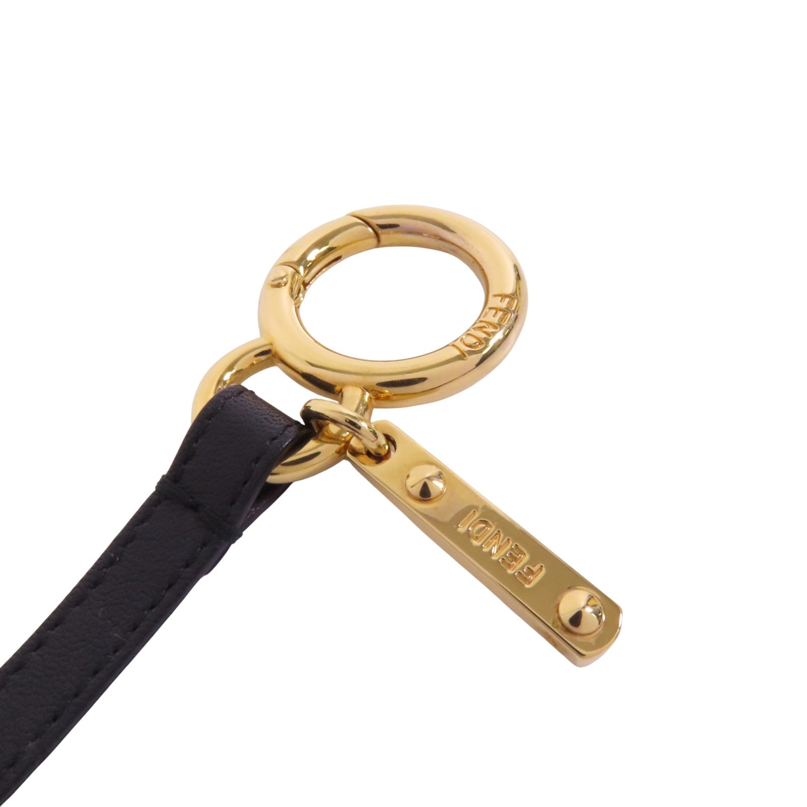 FENDI 金屬/狐狸毛Key Chain銀扣掛飾