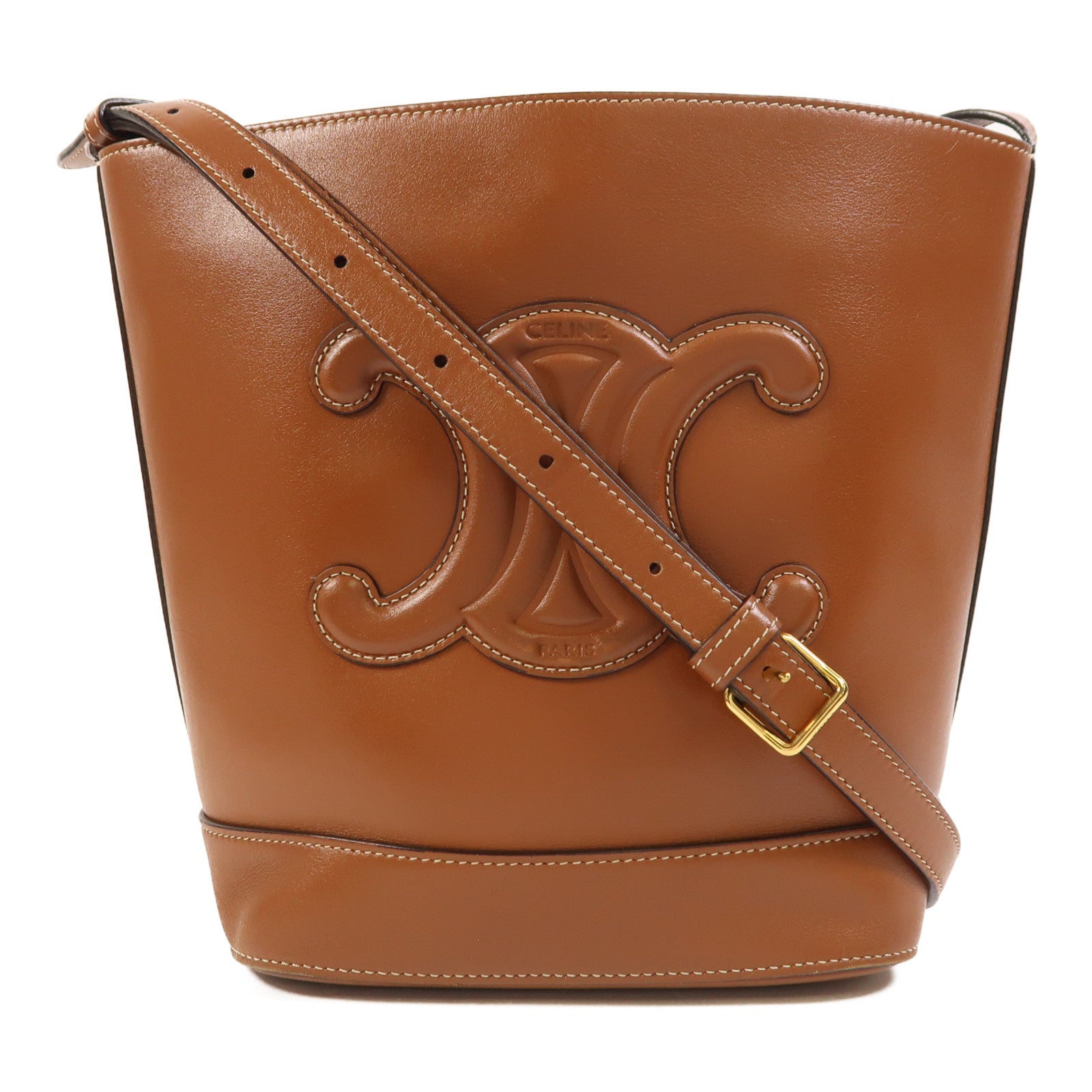 CELINE 【激減優惠】牛皮皮革Cuir Triomphe金扣肩背袋