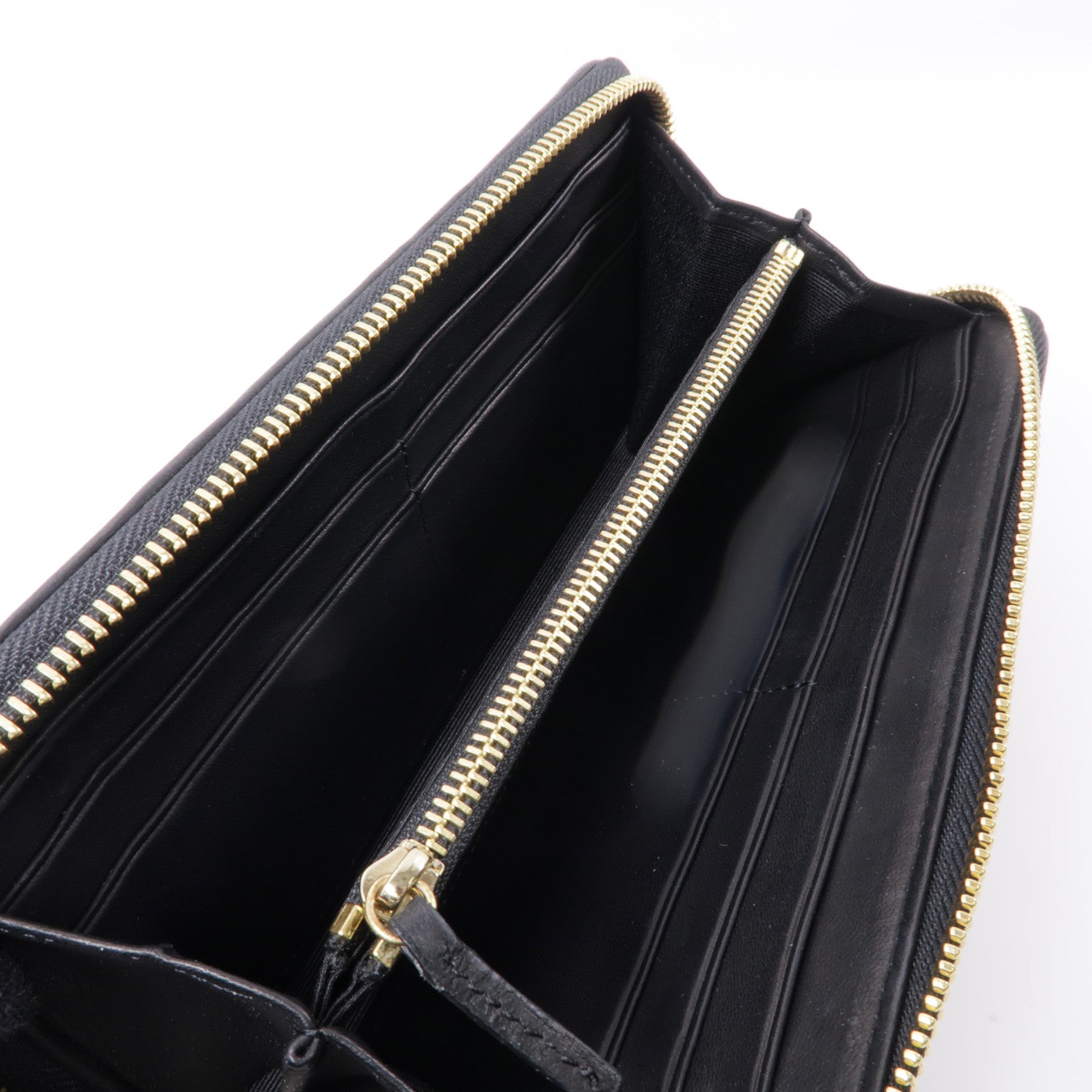 LANVIN 羊皮皮革Long Wallet金扣長錢包黑色