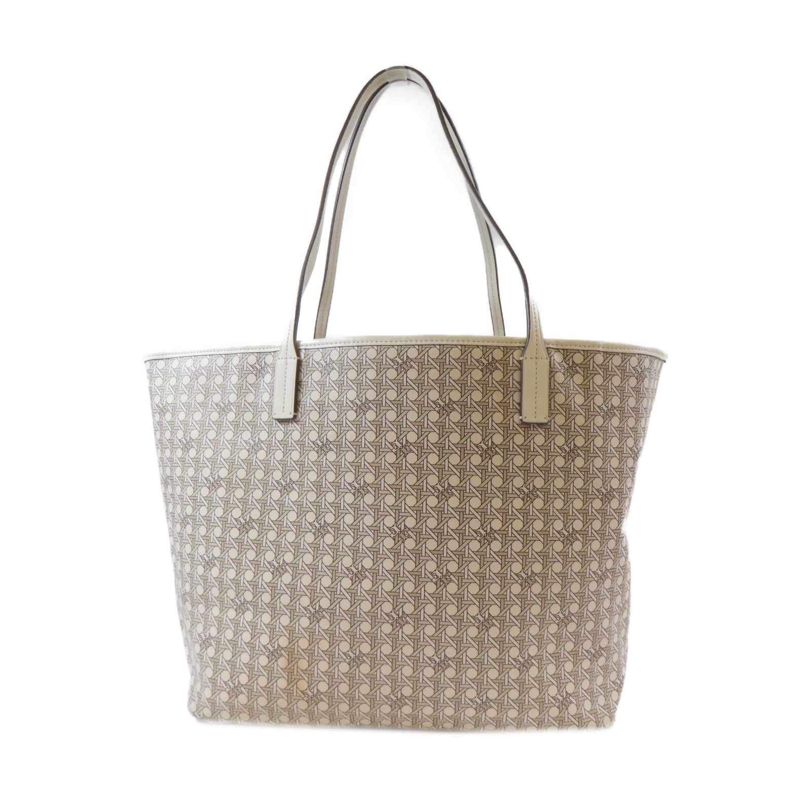 Tory Burch 塗層帆布Tote Bag金扣手挽袋米色
