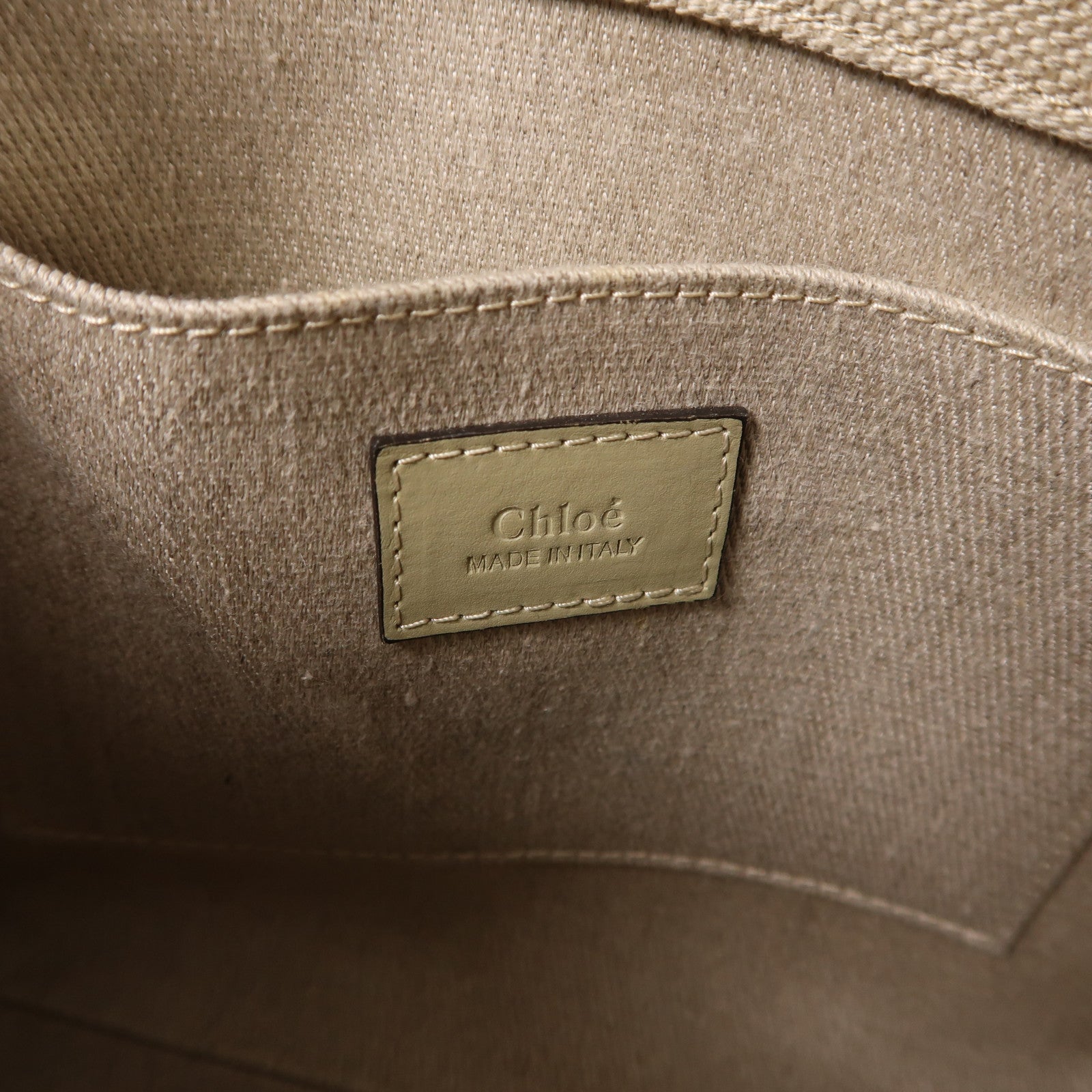 Chloe 帆布Woody Tote Bag Small金扣手挽肩背兩用袋
