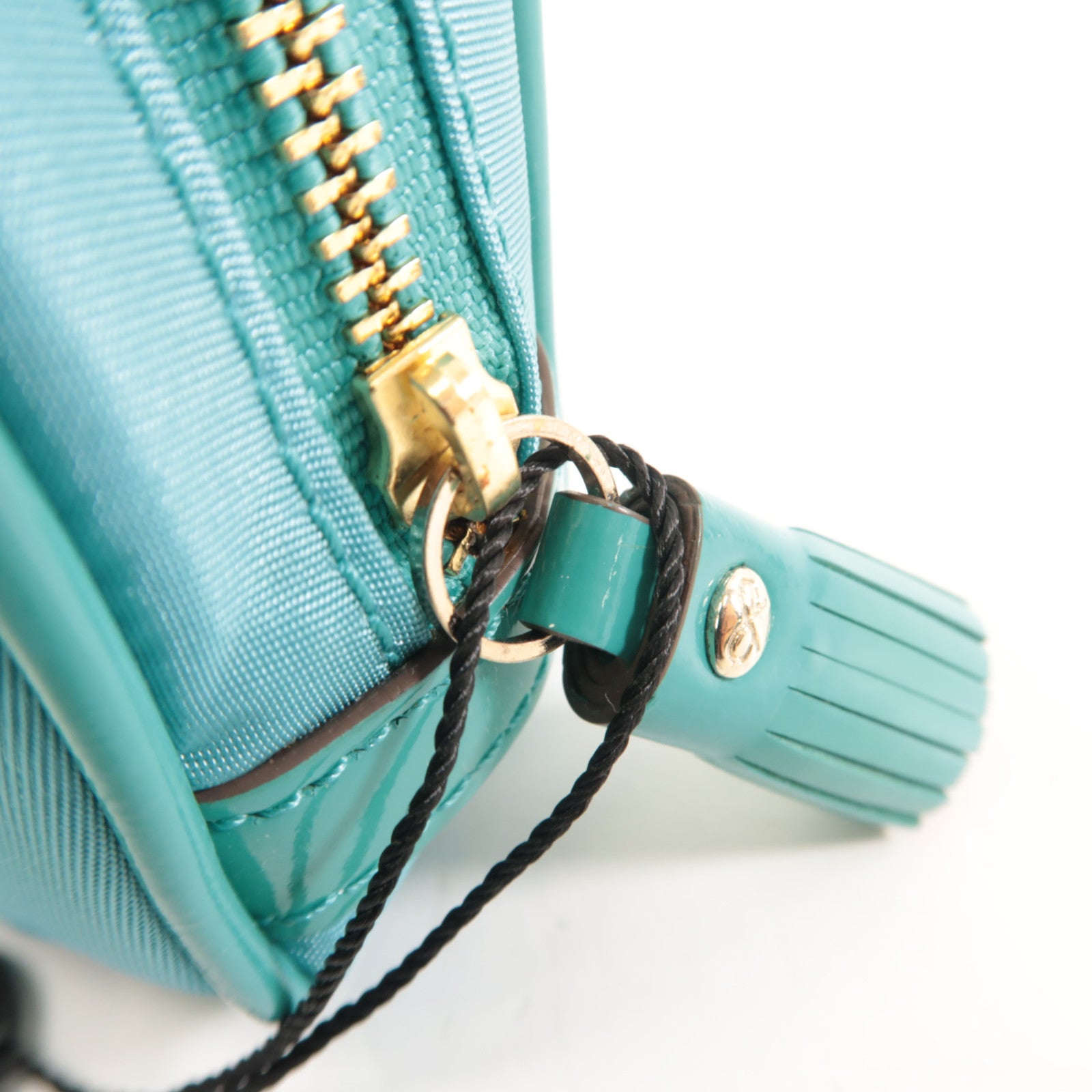 ANYA HINDMARCH 尼龍Clutch Bag金扣手拿包藍色